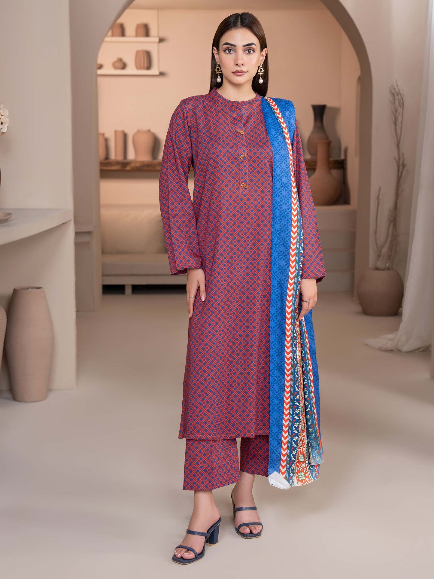 3 Piece Khaddar Suit-Printed (Unstitched)