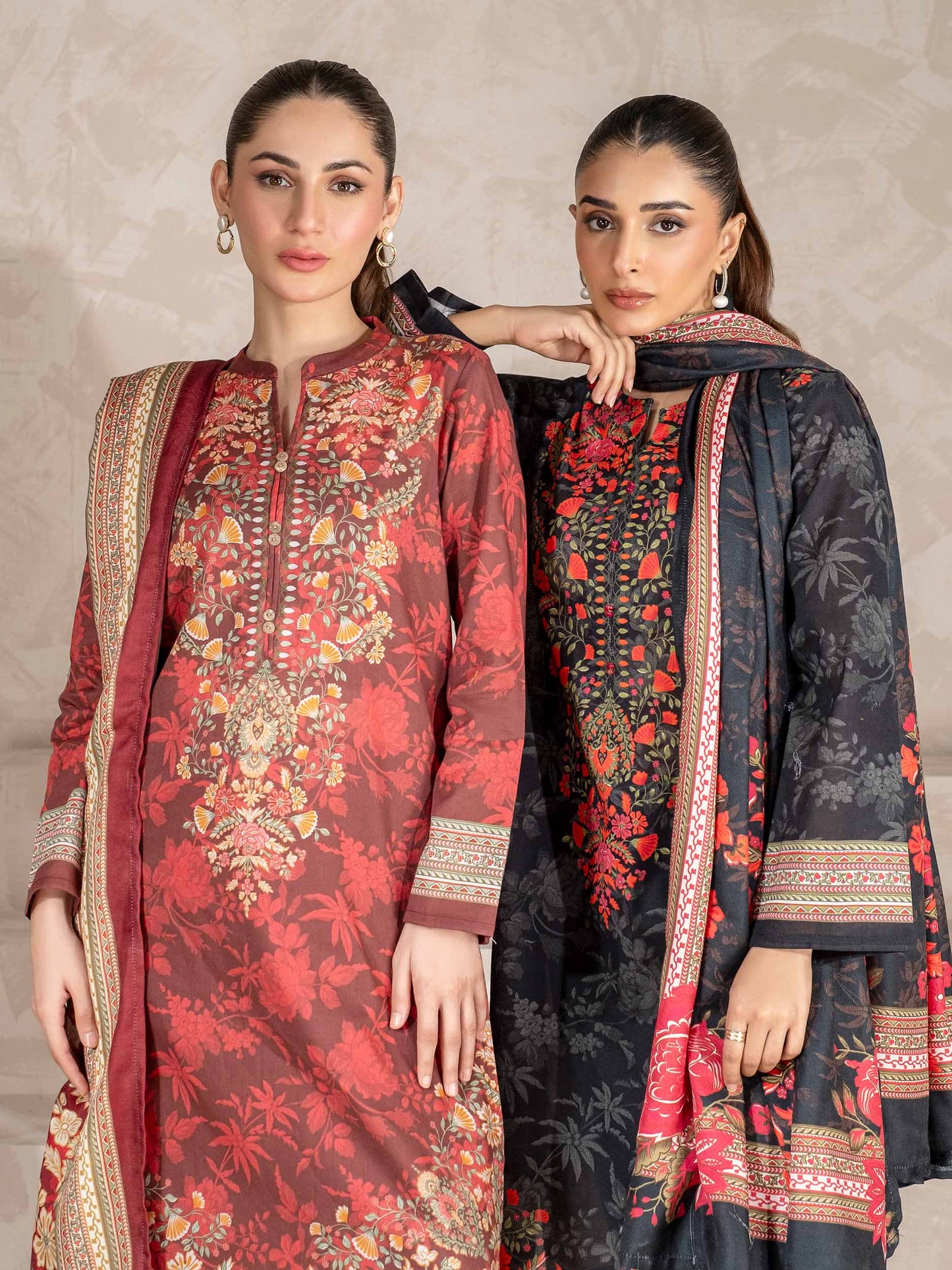 3 Piece Khaddar Suit-Printed (Unstitched)