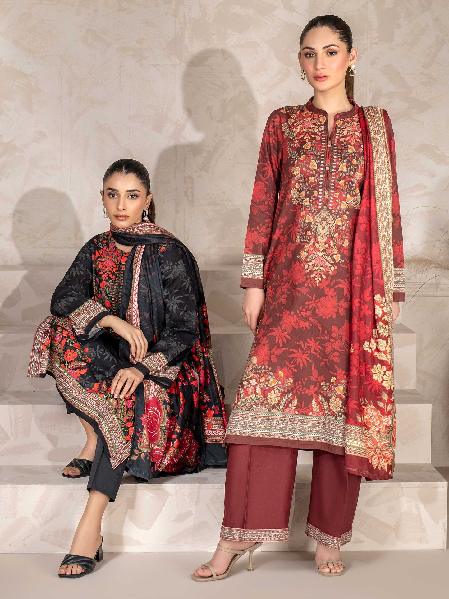 3 Piece Khaddar Suit-Printed (Unstitched)