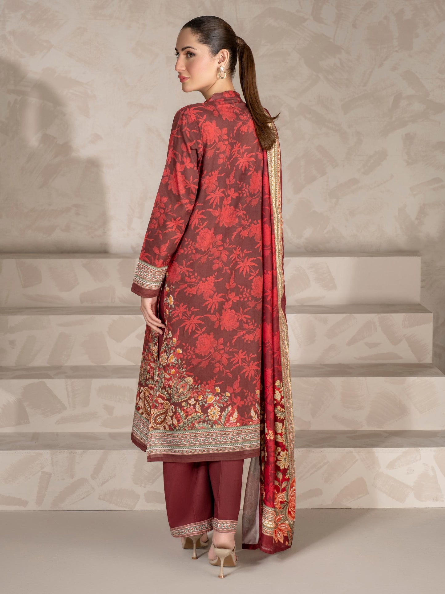 3 Piece Khaddar Suit-Printed (Unstitched)