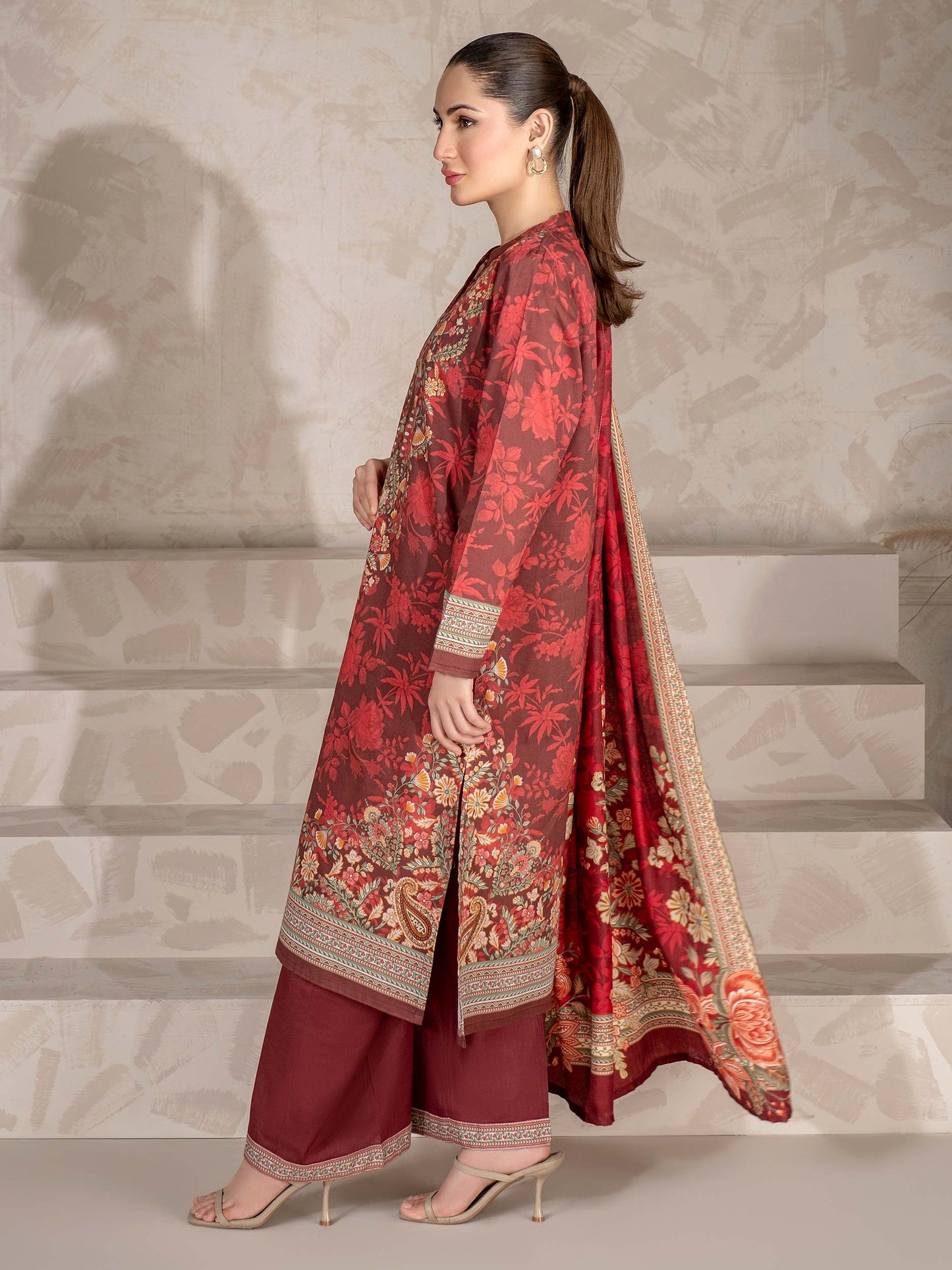 3 Piece Khaddar Suit-Printed (Unstitched)