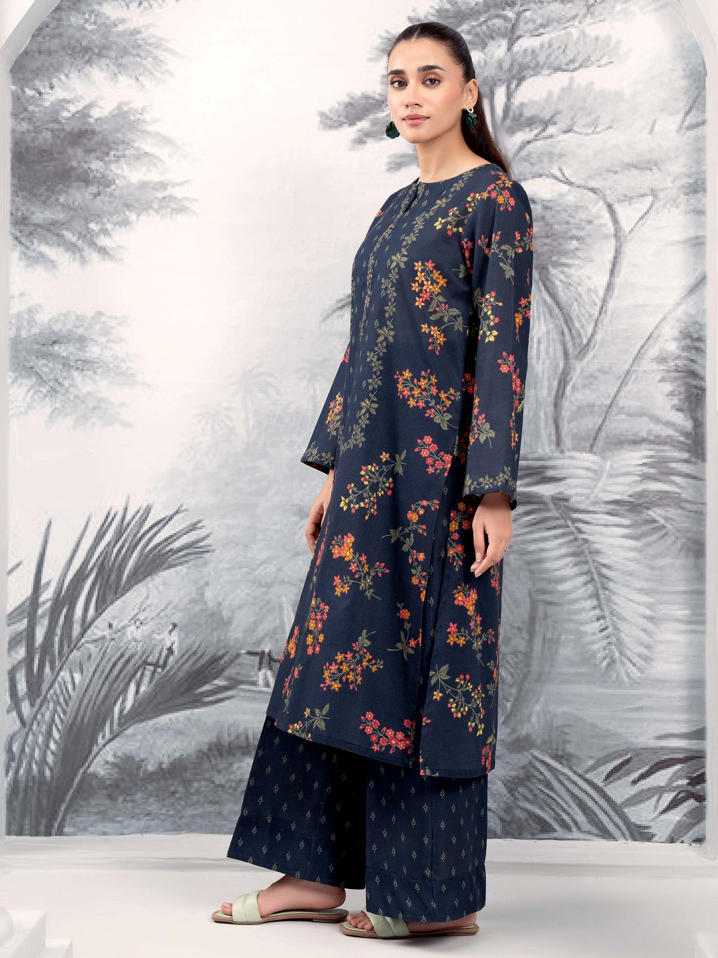 2 Piece Khaddar Suit-Printed (Unstitched)