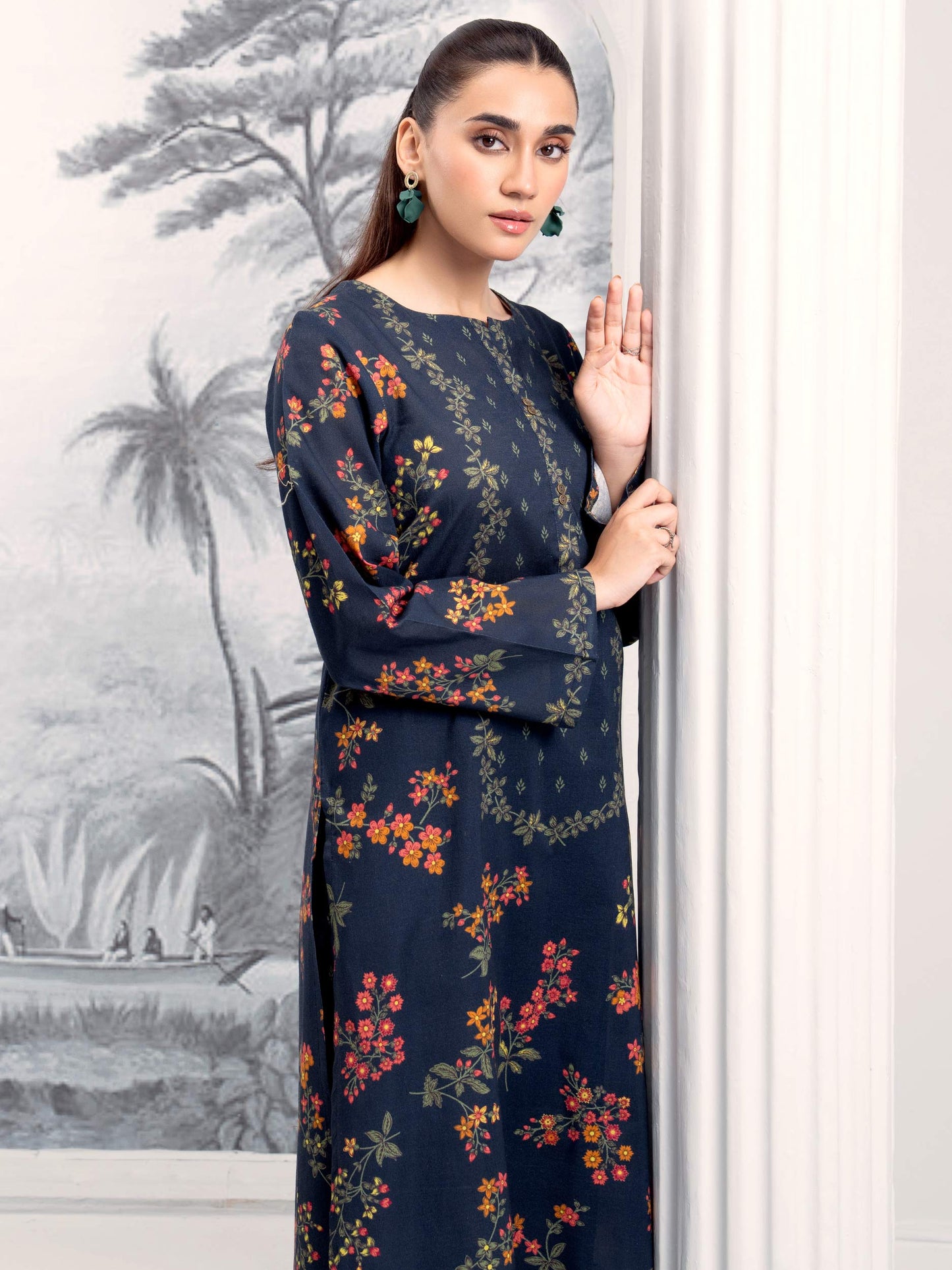 2 Piece Khaddar Suit-Printed (Unstitched)