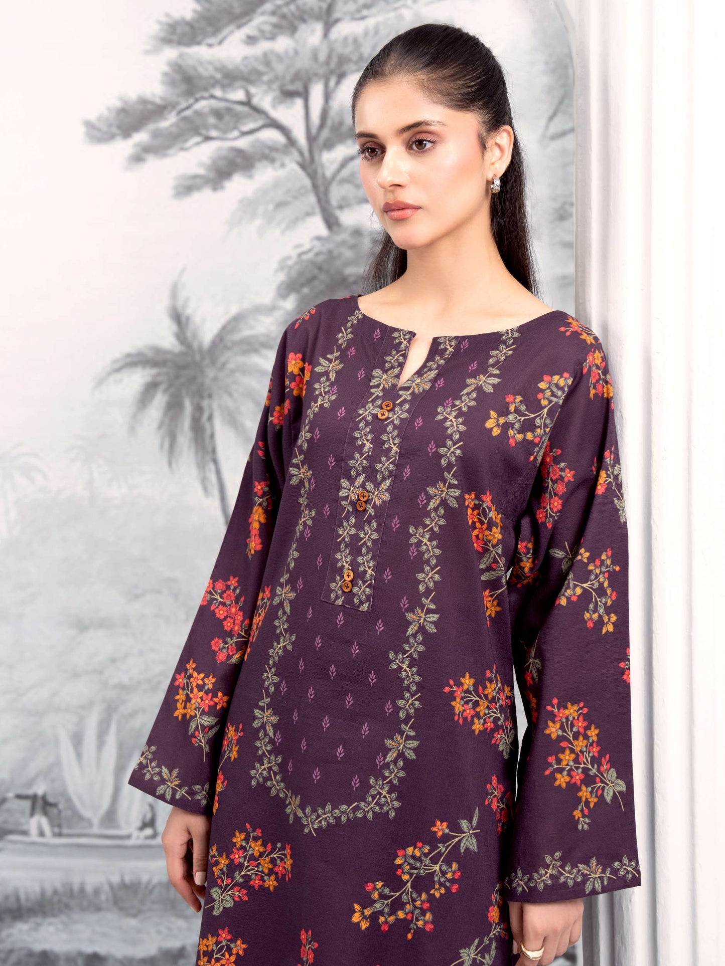 2 Piece Khaddar Suit-Printed (Unstitched)