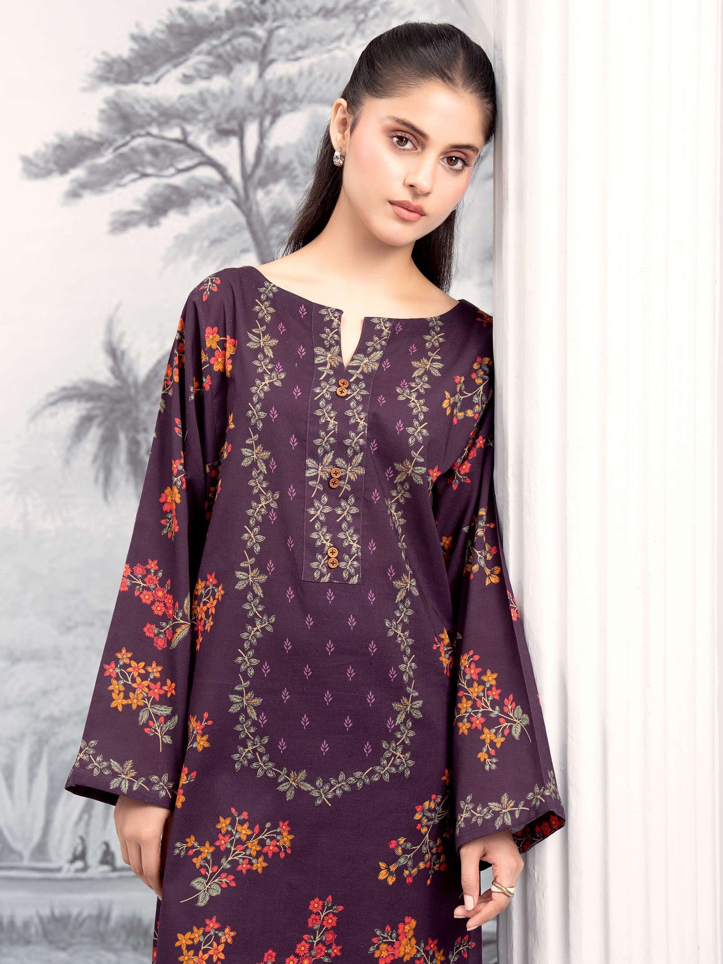 2 Piece Khaddar Suit-Printed (Unstitched)