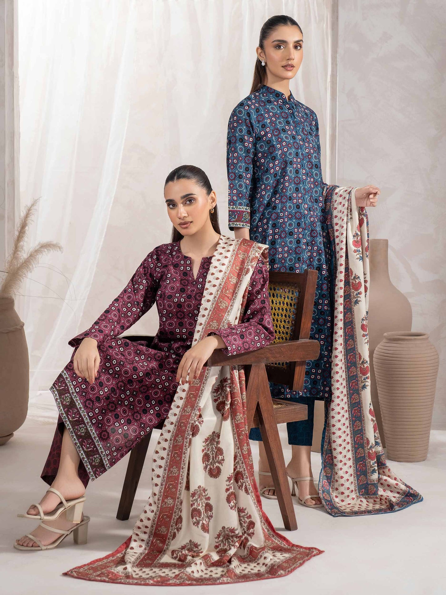 3 Piece Khaddar Suit-Printed (Unstitched)