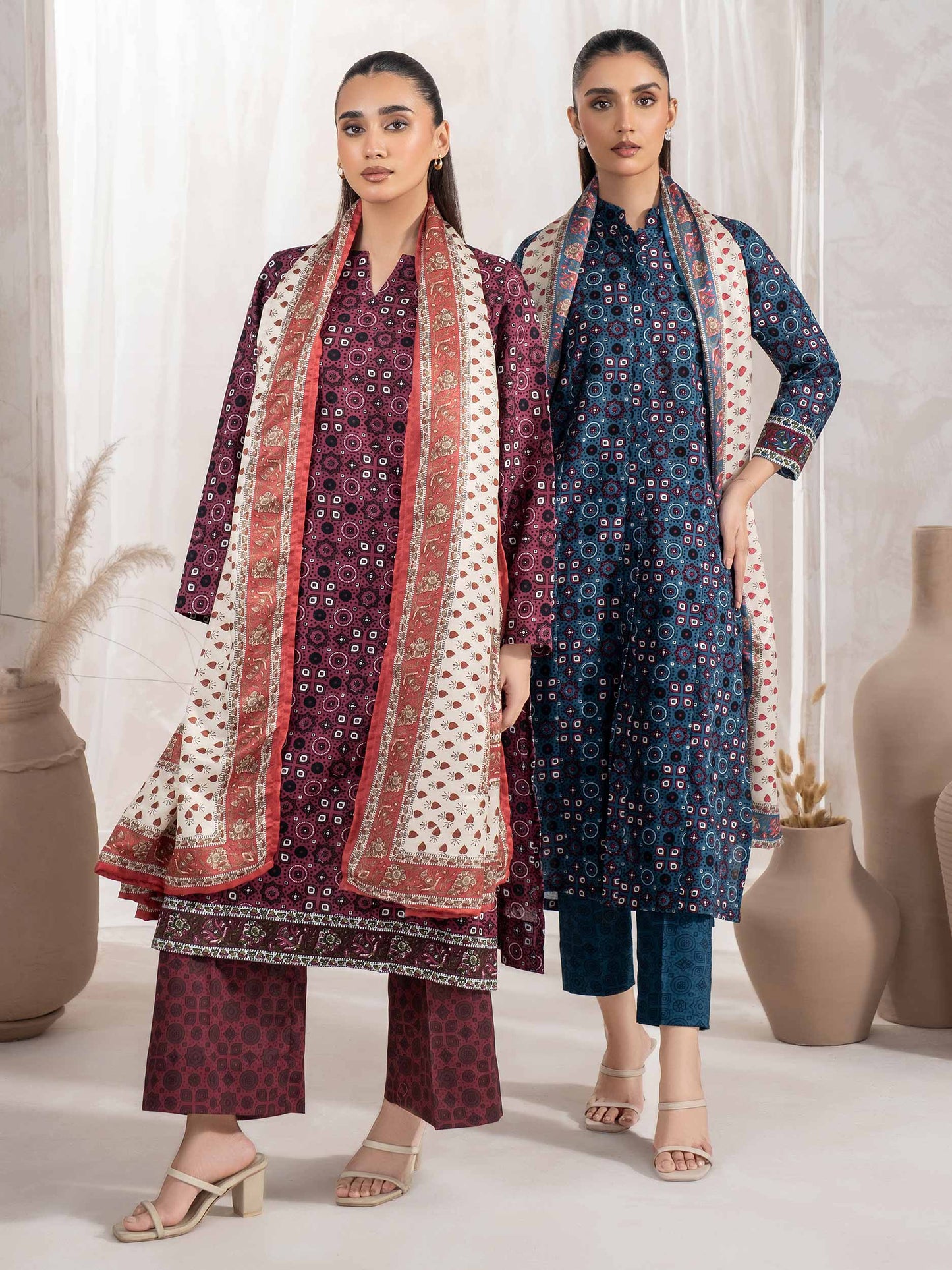 3 Piece Khaddar Suit-Printed (Unstitched)