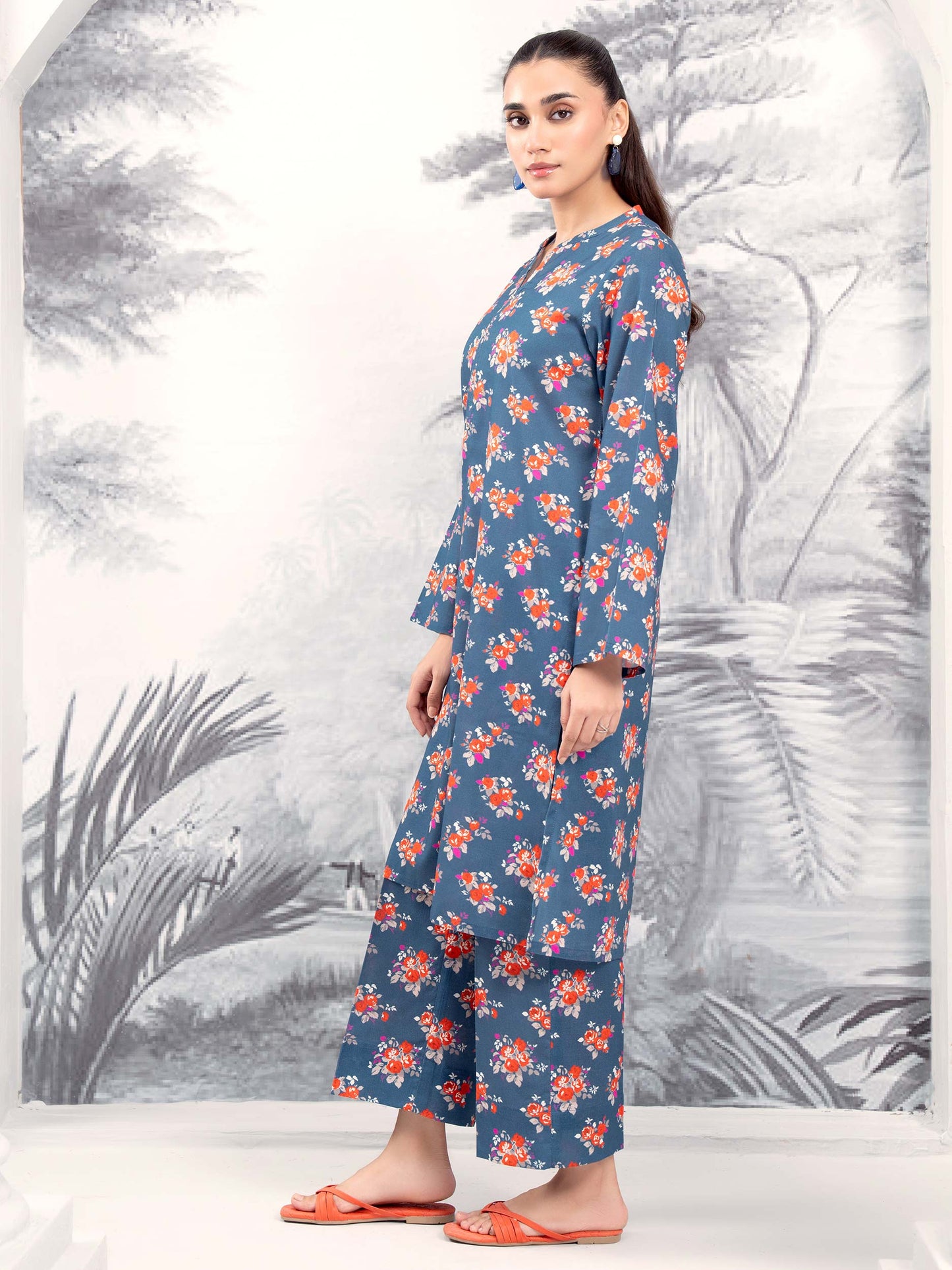 2 Piece Khaddar Suit-Printed (Unstitched)