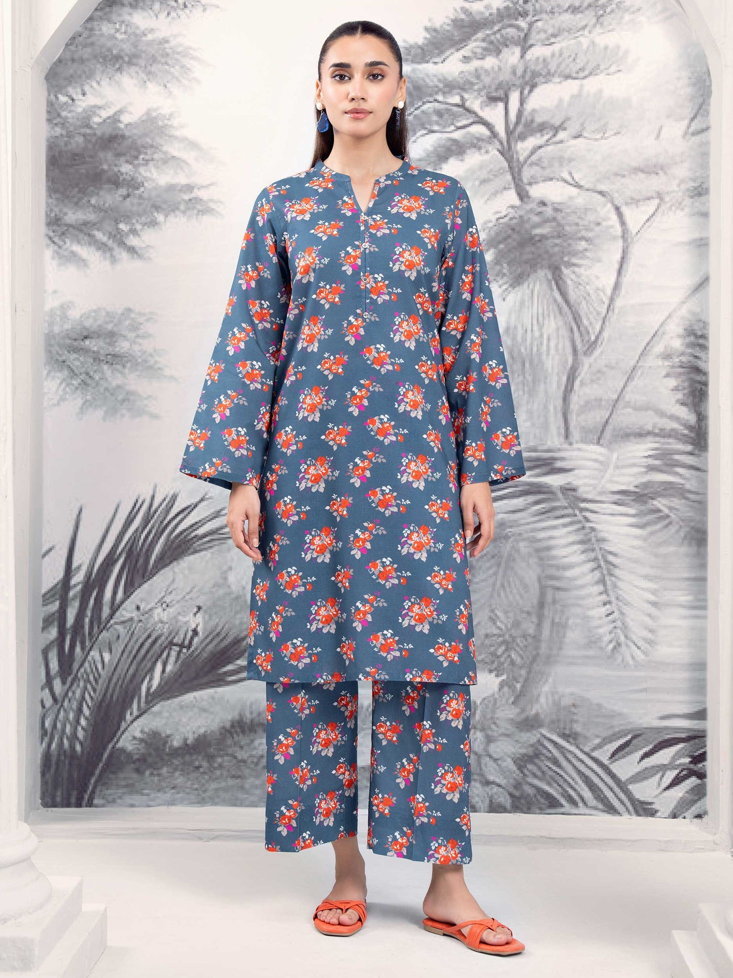 2 Piece Khaddar Suit-Printed (Unstitched)