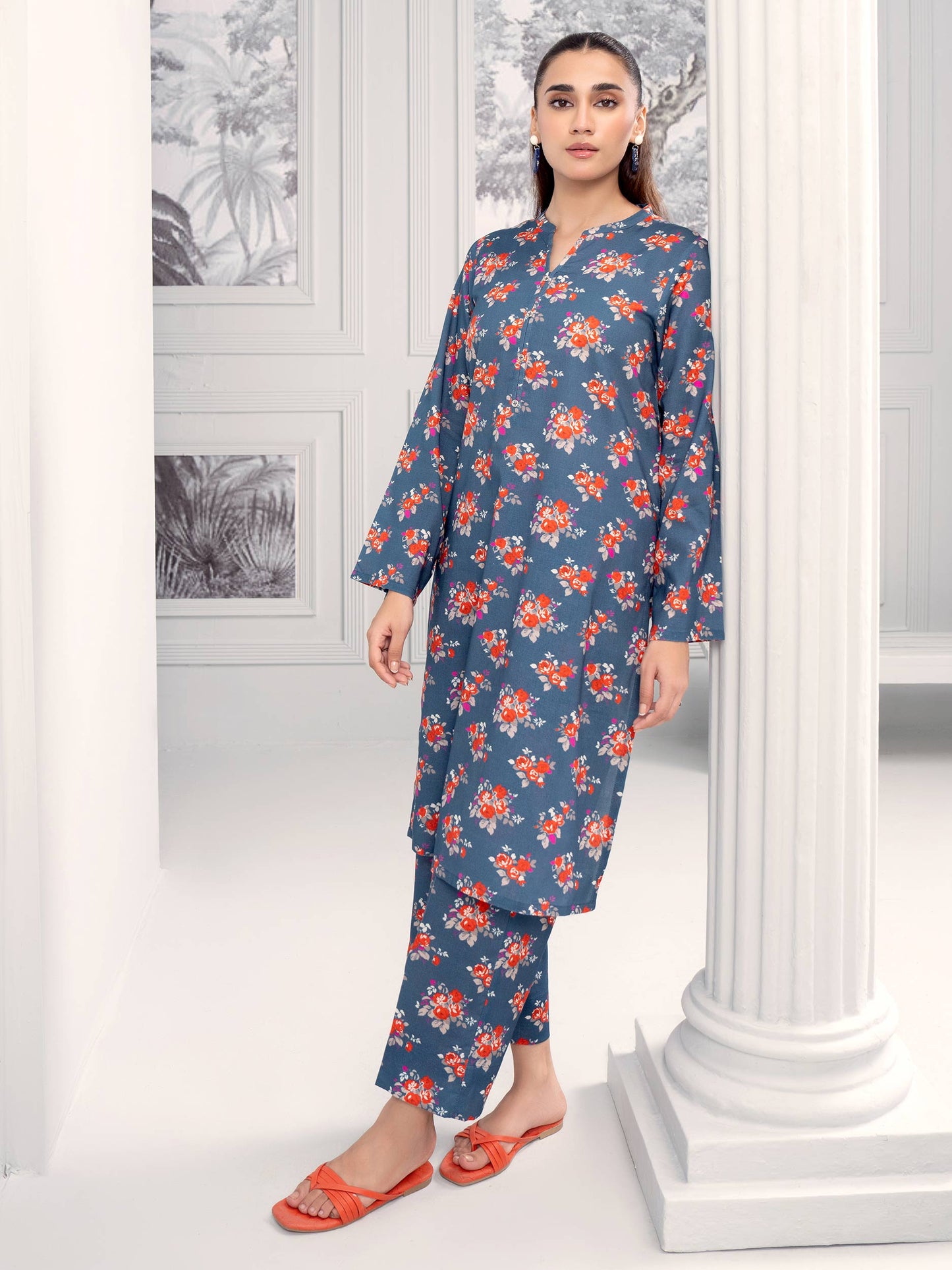 2 Piece Khaddar Suit-Printed (Unstitched)