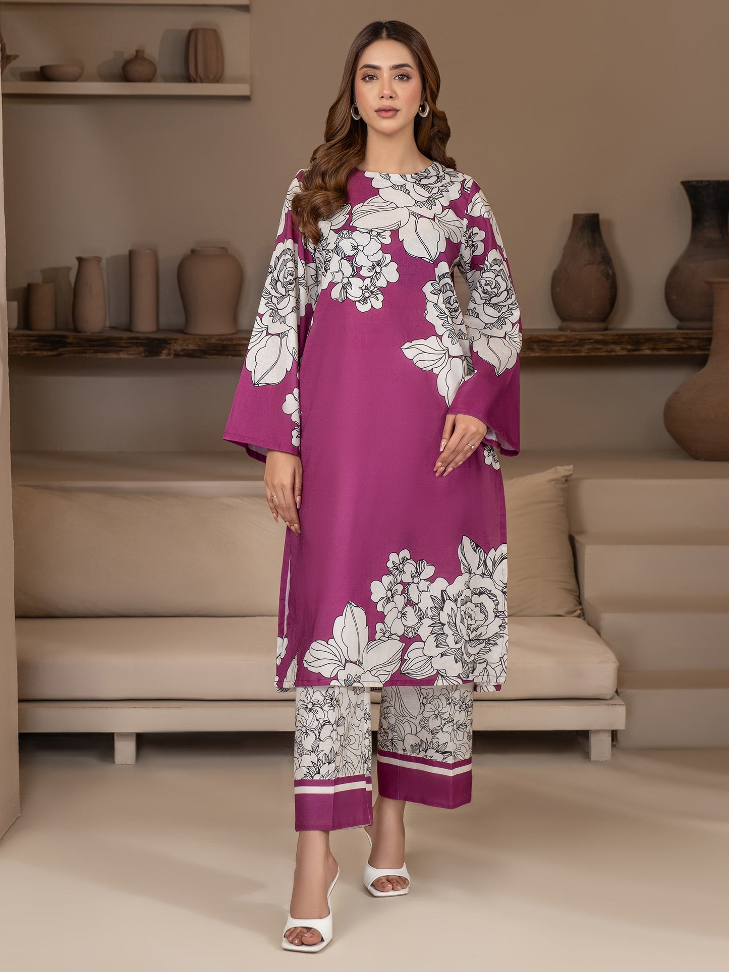 2 Piece Khaddar Suit-Printed (Unstitched)