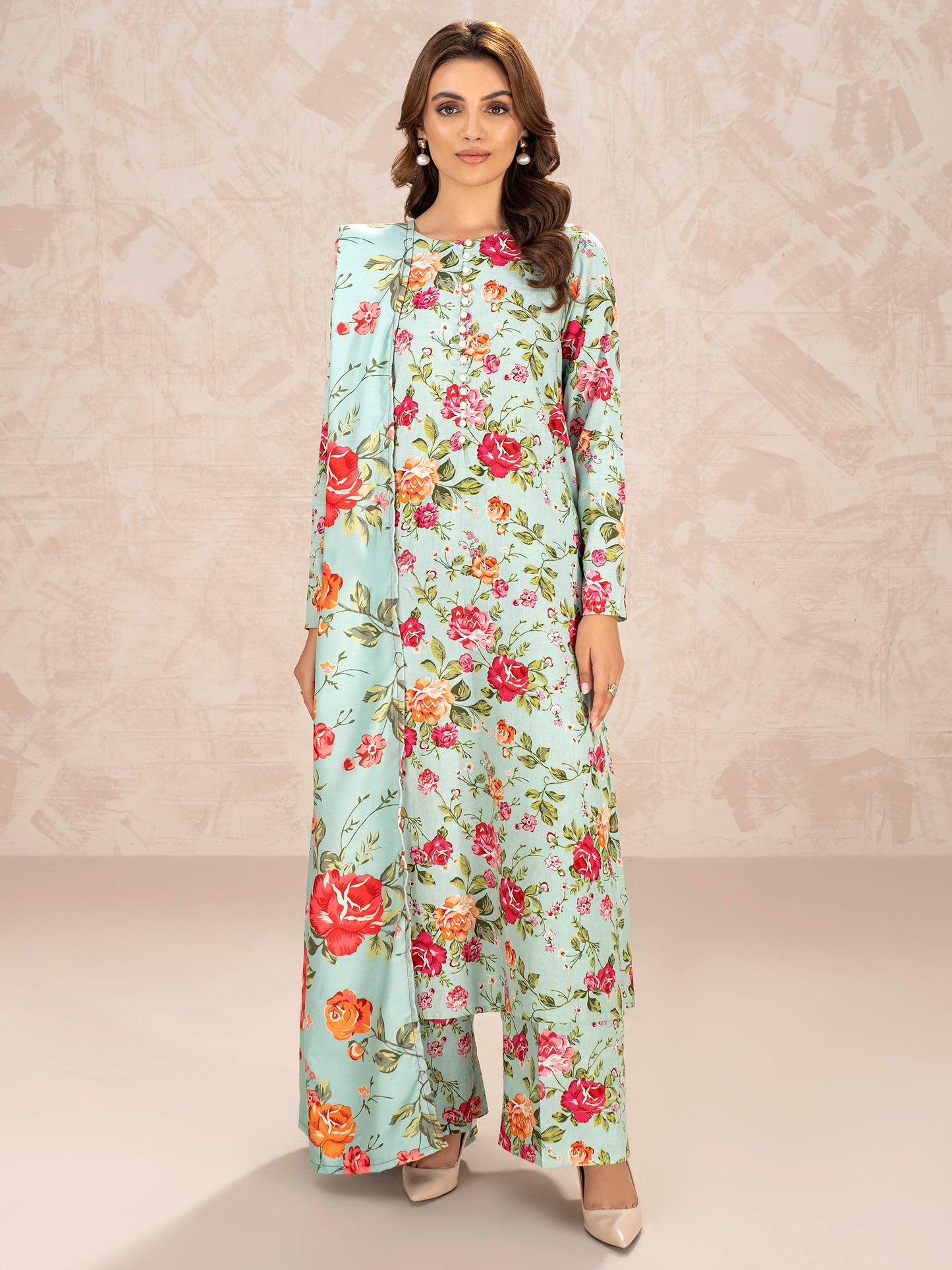 3 Piece Khaddar Suit-Printed (Unstitched)