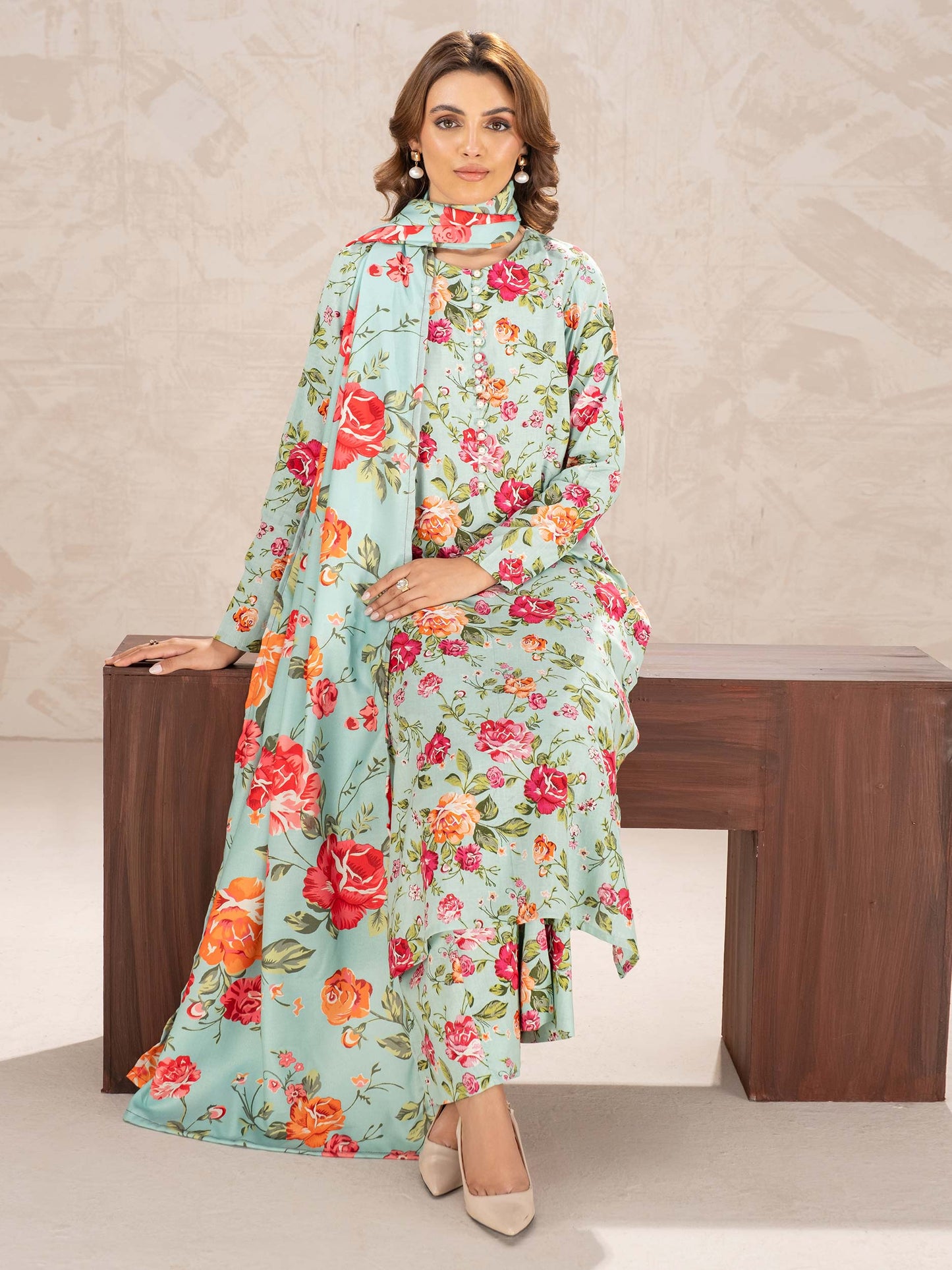 3 Piece Khaddar Suit-Printed (Unstitched)