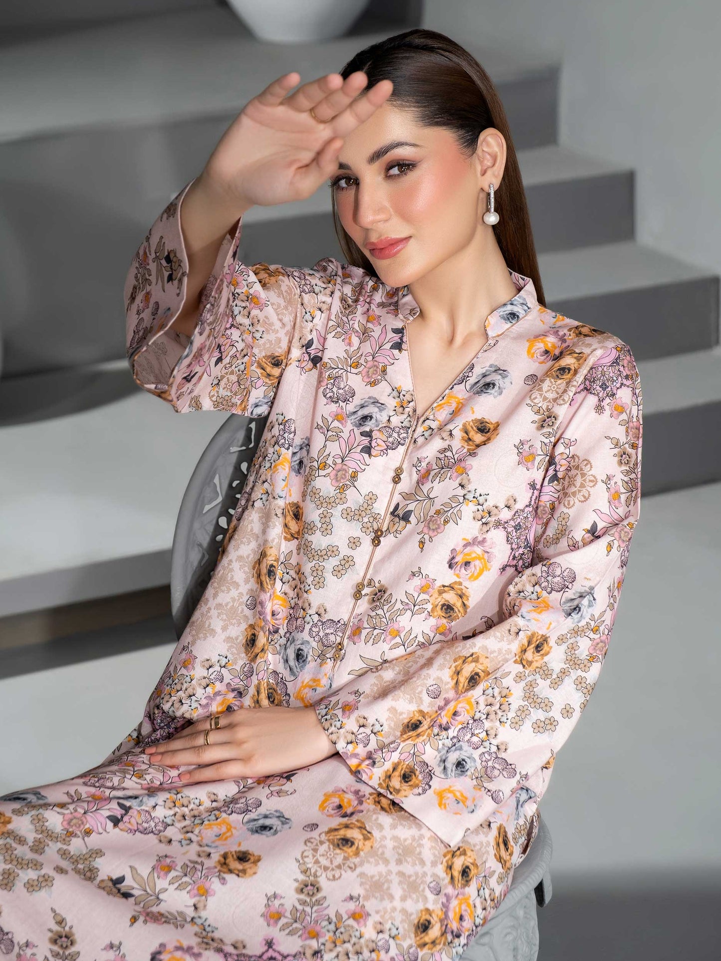 2 Piece Khaddar Suit-Printed (Unstitched)