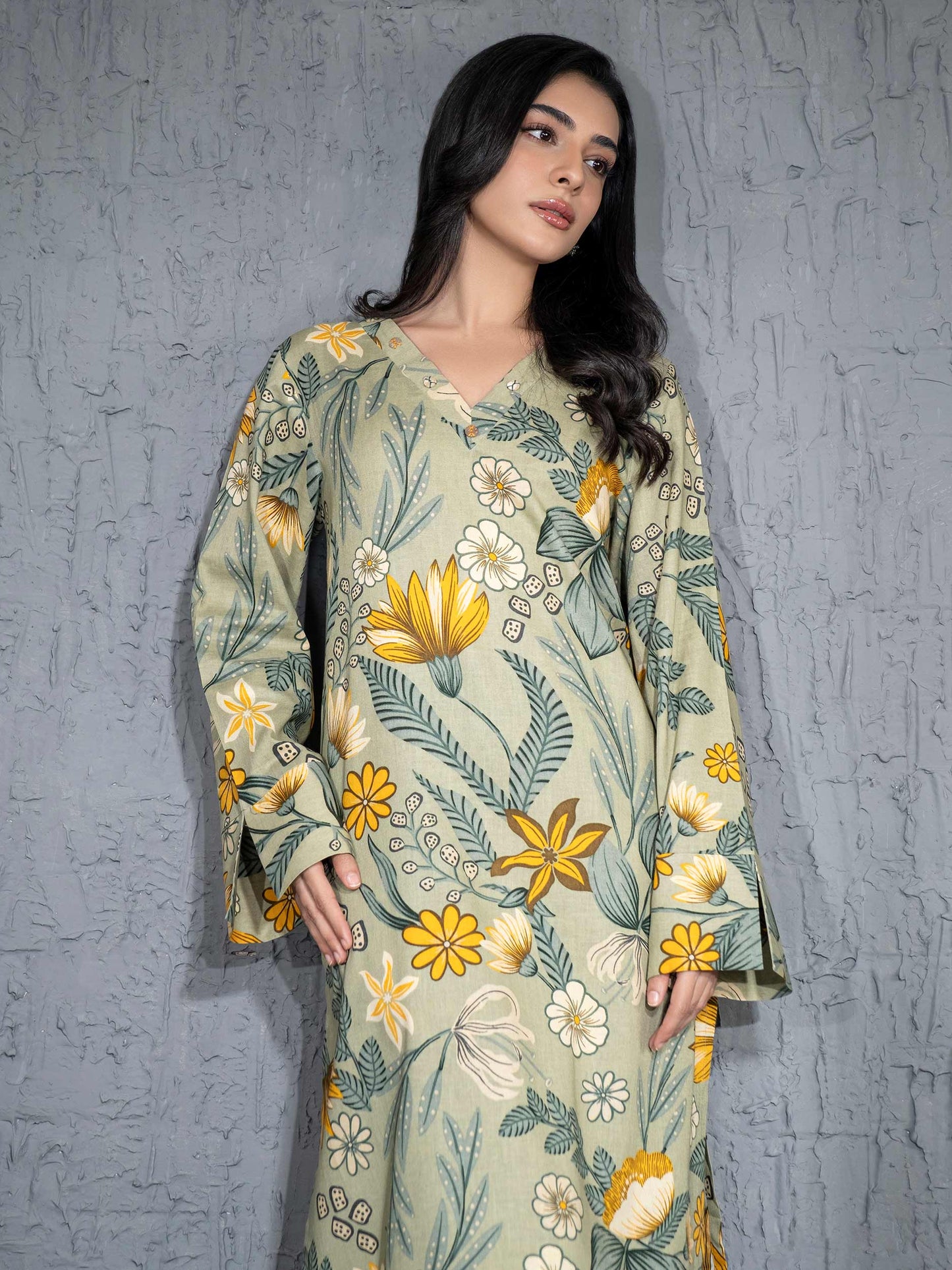 2 Piece Khaddar Suit-Printed (Unstitched)