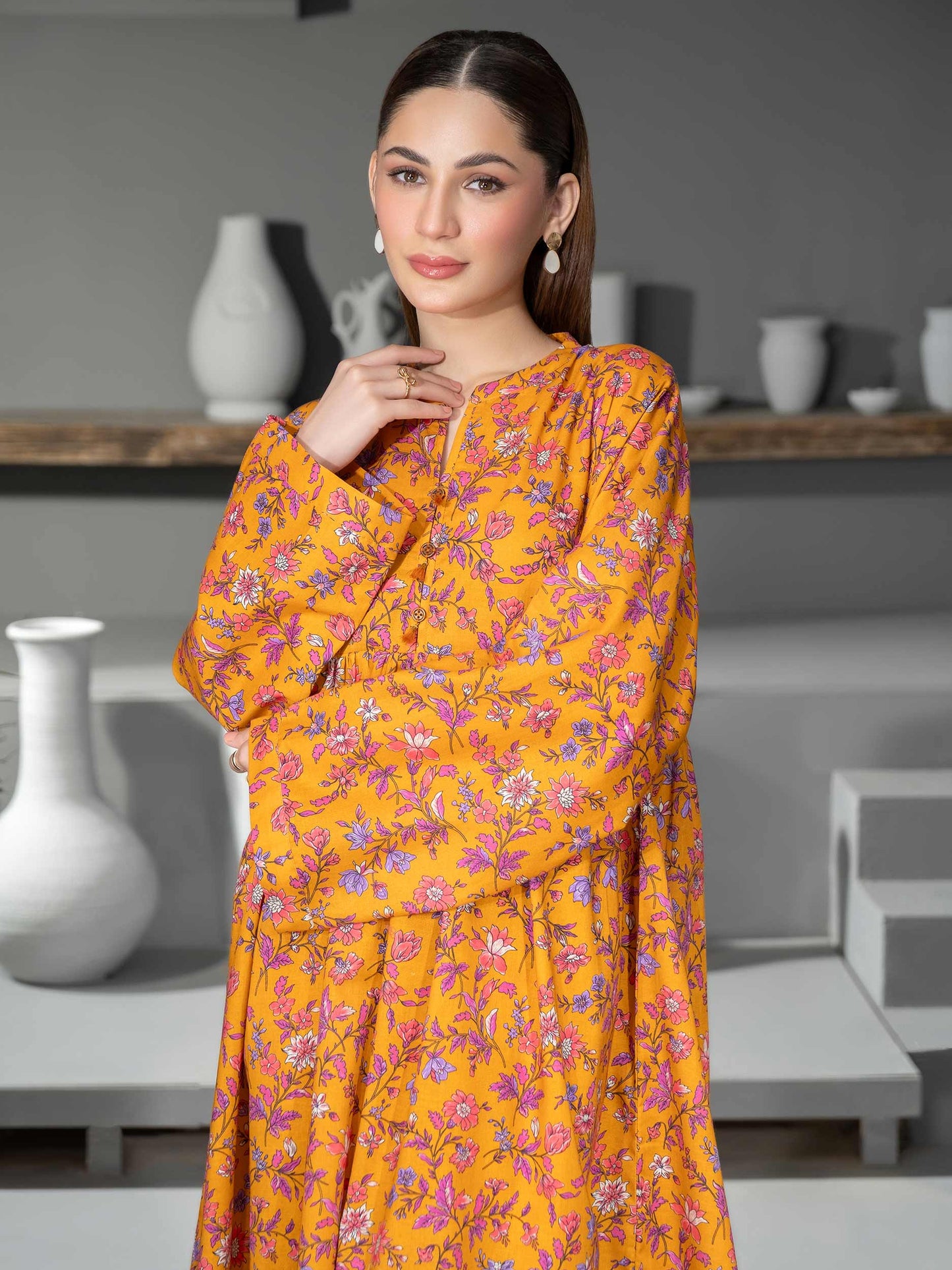 2 Piece Khaddar Suit-Printed (Unstitched)