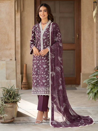 3 Piece Lawn Suit-Embroidered (Unstitched)