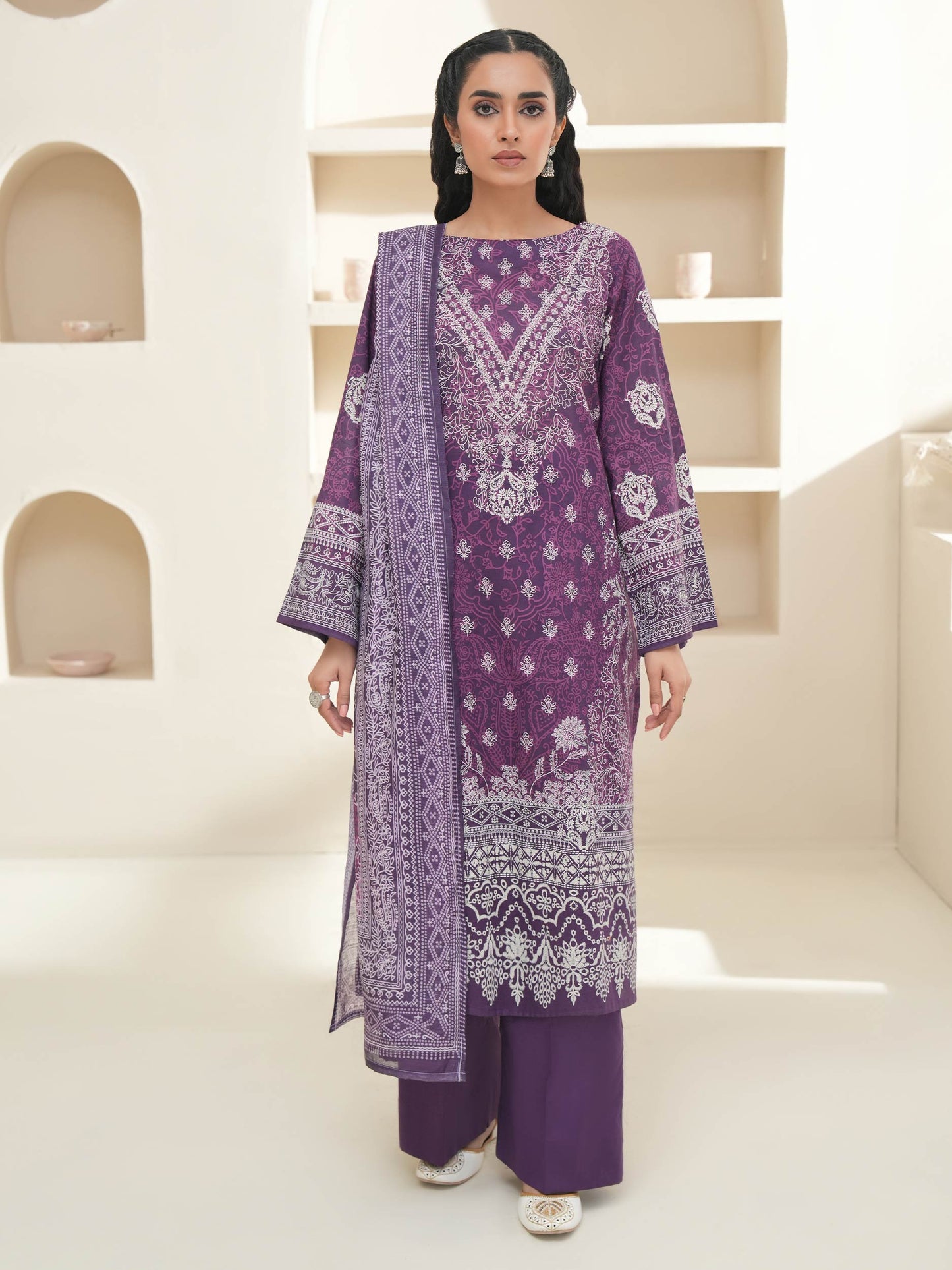 3 Piece Lawn Suit-Paste Print (Unstitched)