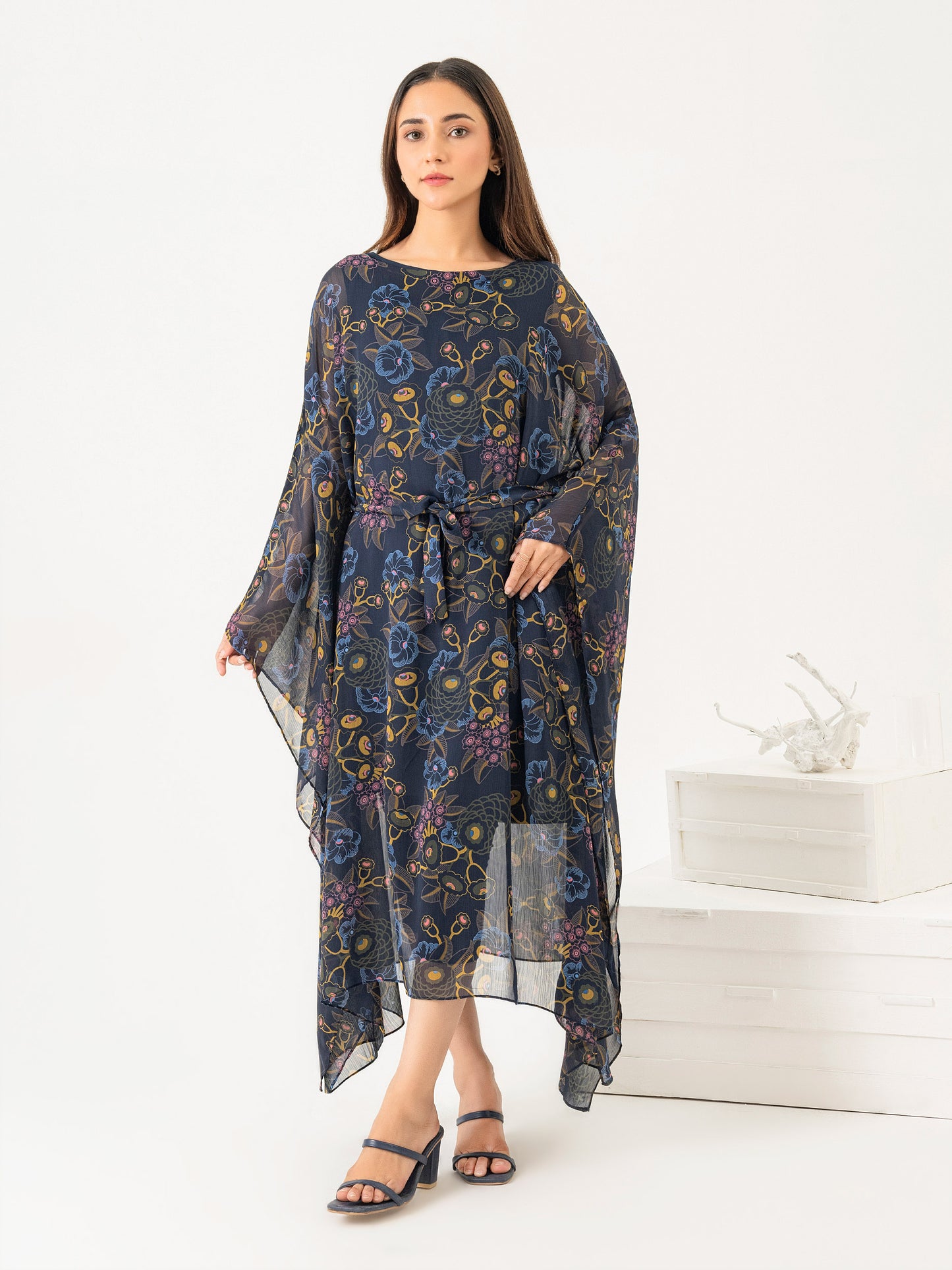 Chiffon Kaftan With Slip-Printed (Pret)