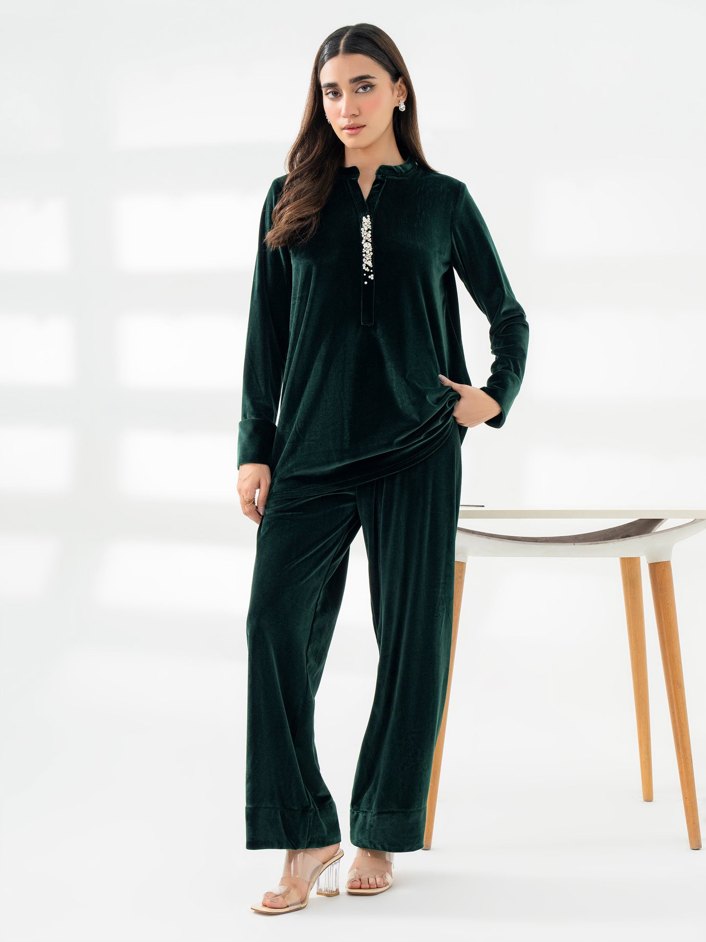 Embellished Velour Co-Ord Set