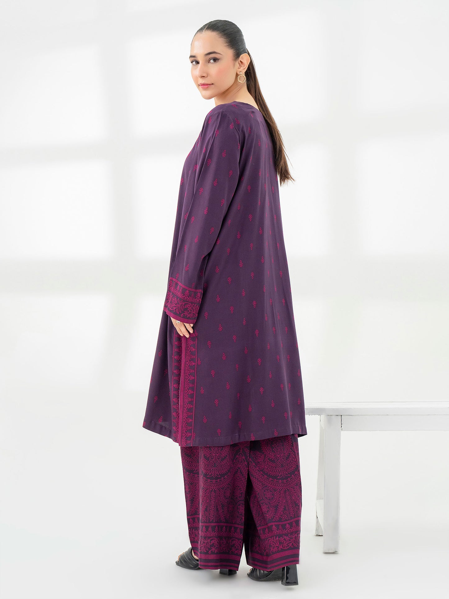 2 Piece Linen Suit-Embroidered (Pret)