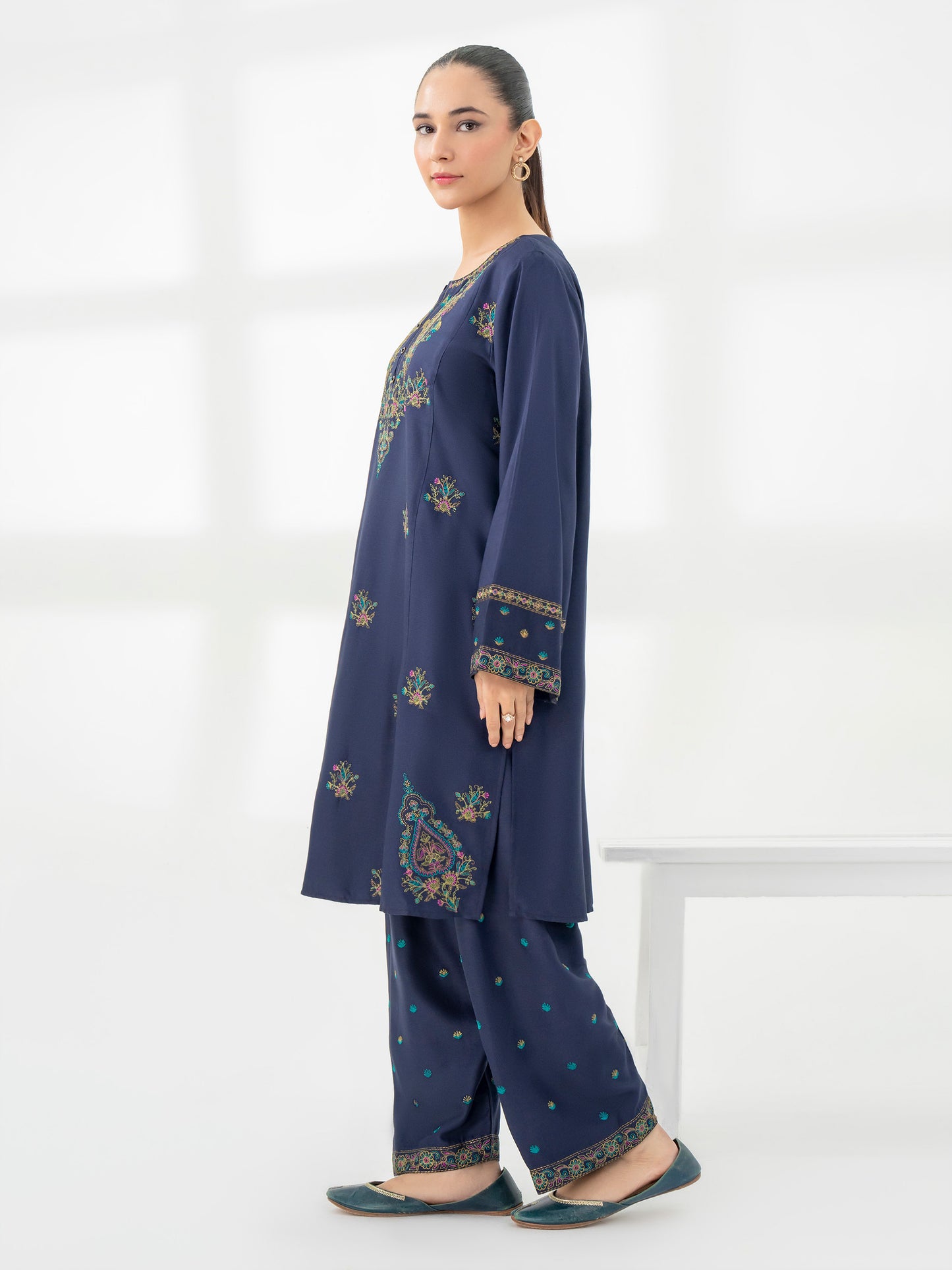 2 Piece Crepe Suit-Embroidered (Pret)