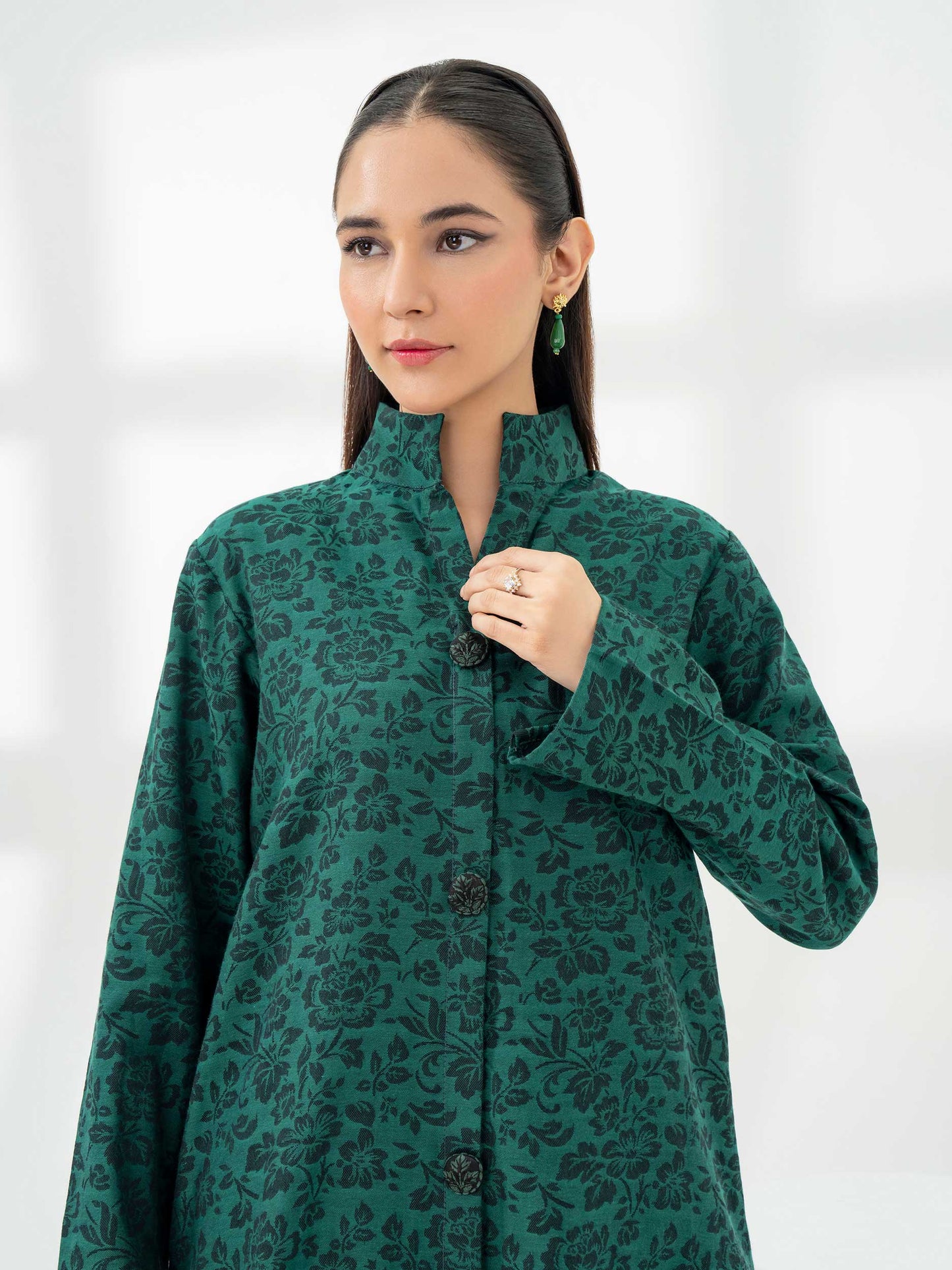 2 Piece Jacquard Suit-Embroidered (Pret)