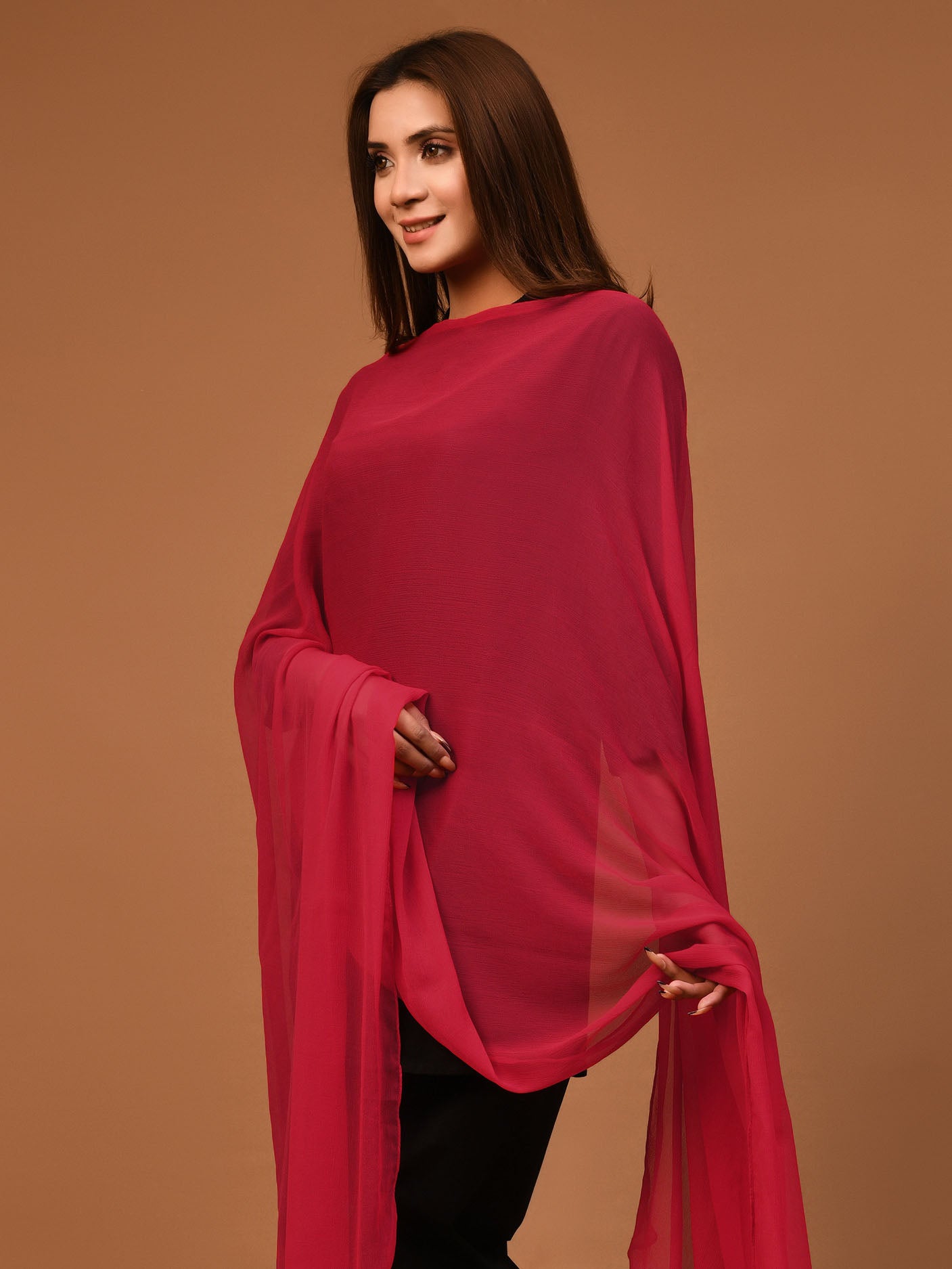 Chiffon Dupatta - Red