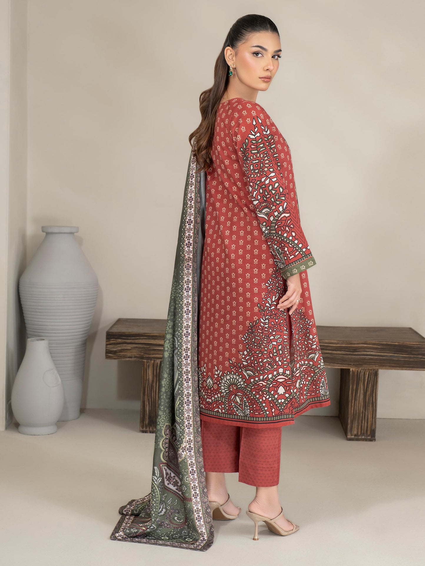 3 Piece Khaddar Suit-Printed (Unstitched)