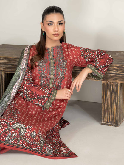 3 Piece Khaddar Suit-Printed (Unstitched)