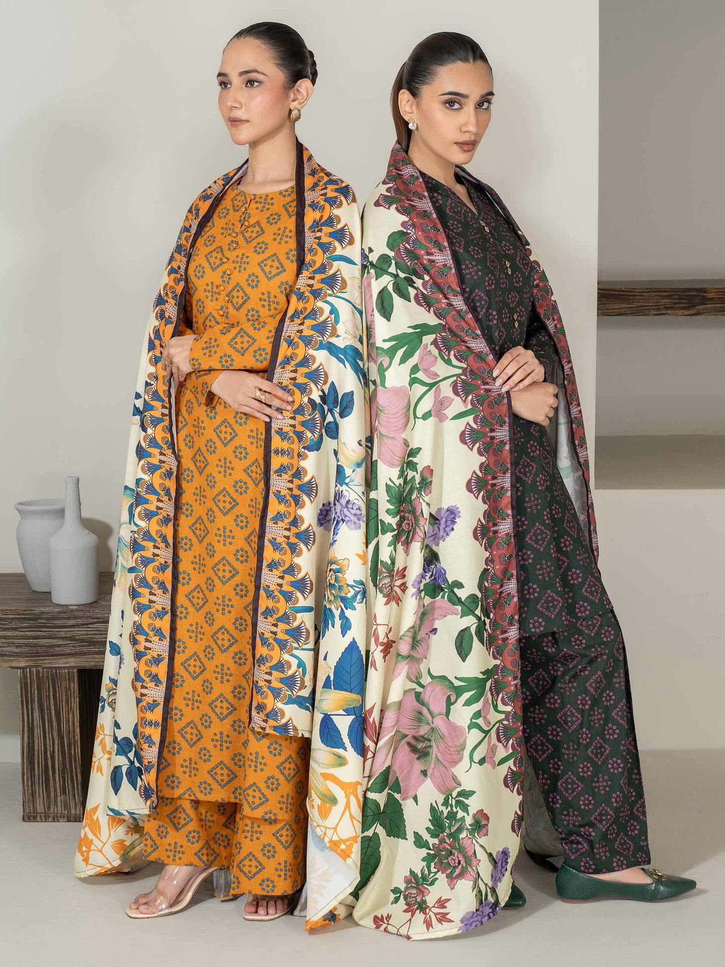 3 Piece Khaddar Suit-Printed (Unstitched)