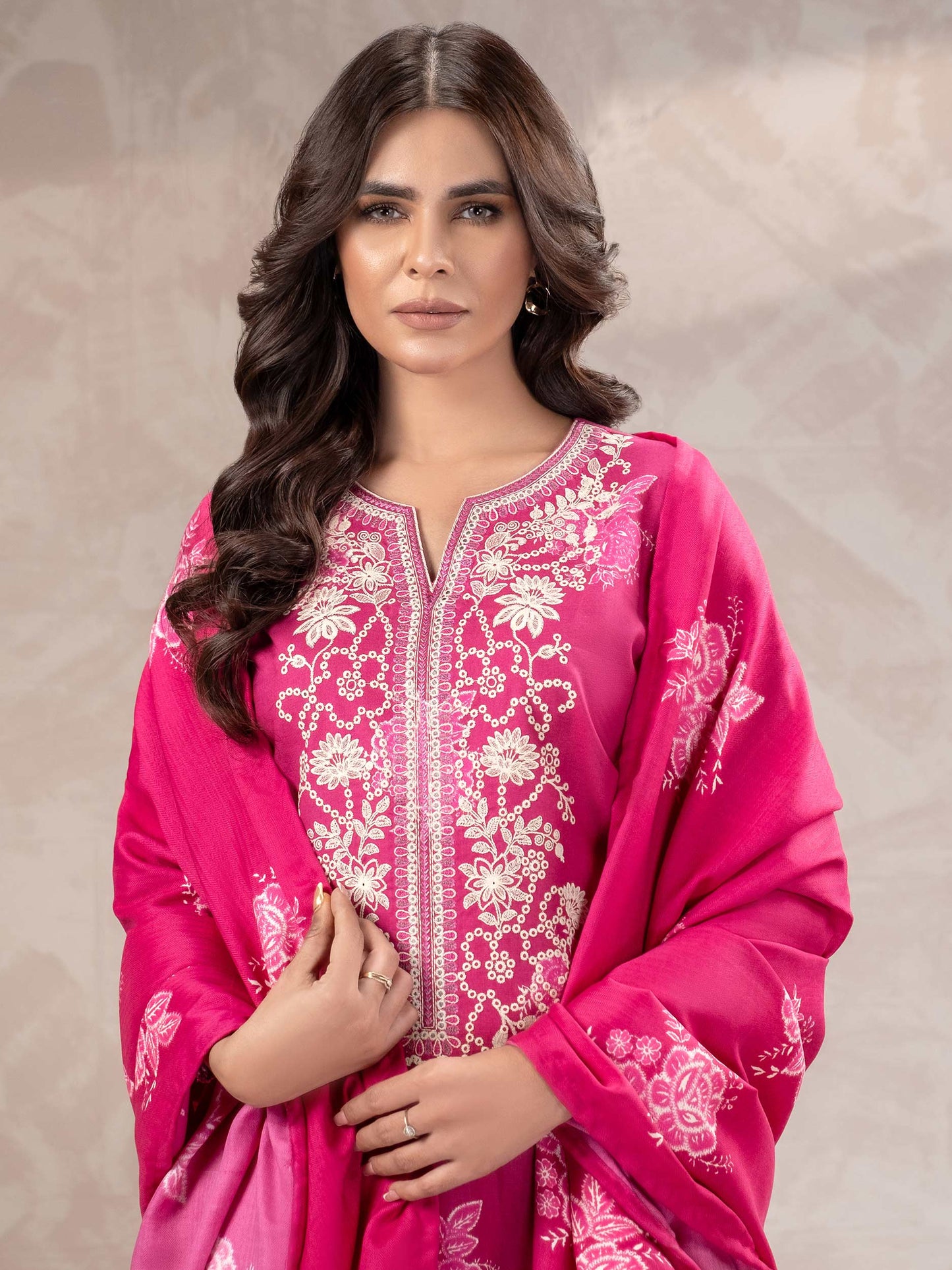 3 Piece Khaddar Suit-Embroidered (Unstitched)