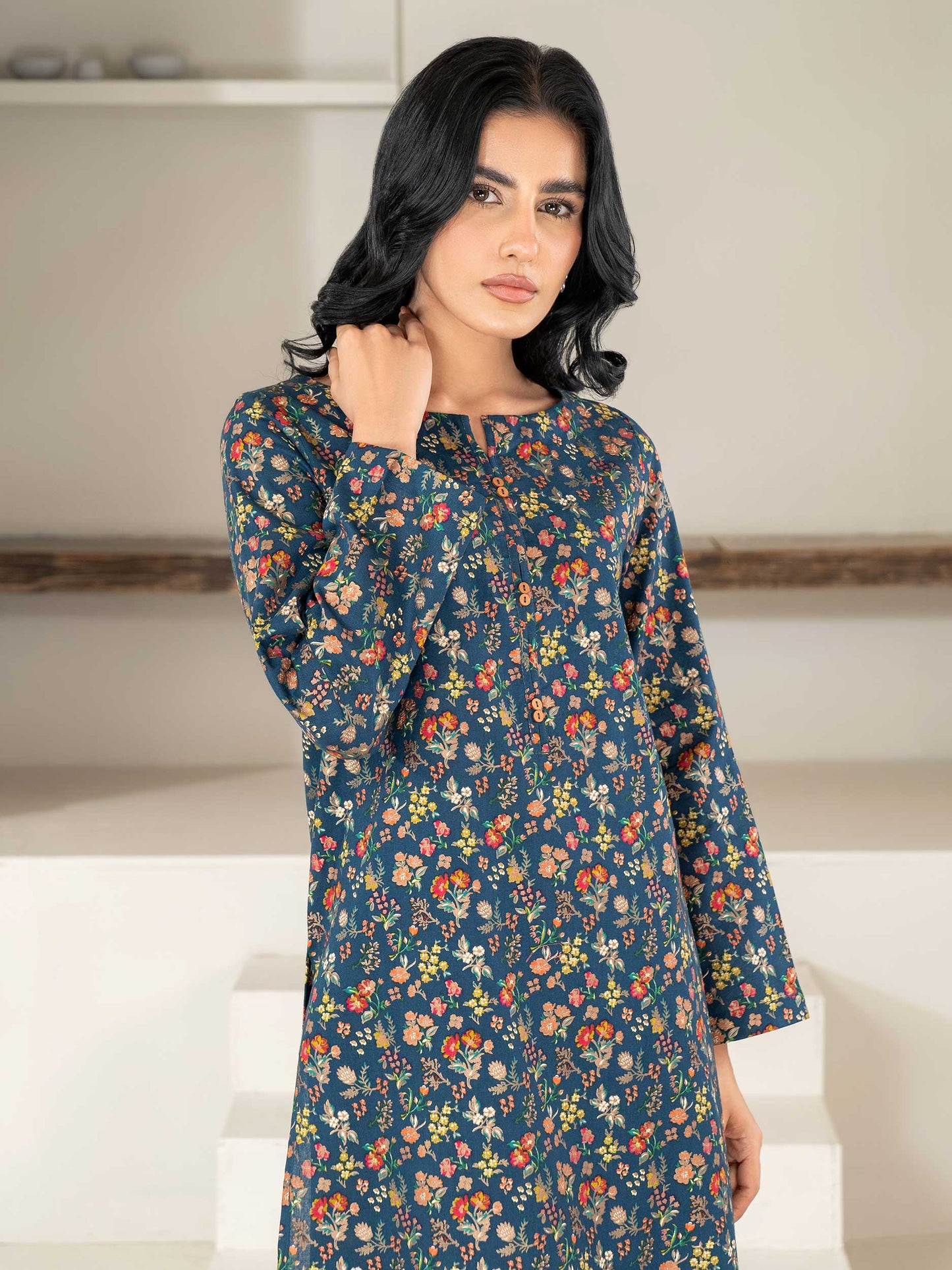 2 Piece Khaddar Suit-Paste Print (Unstitched)