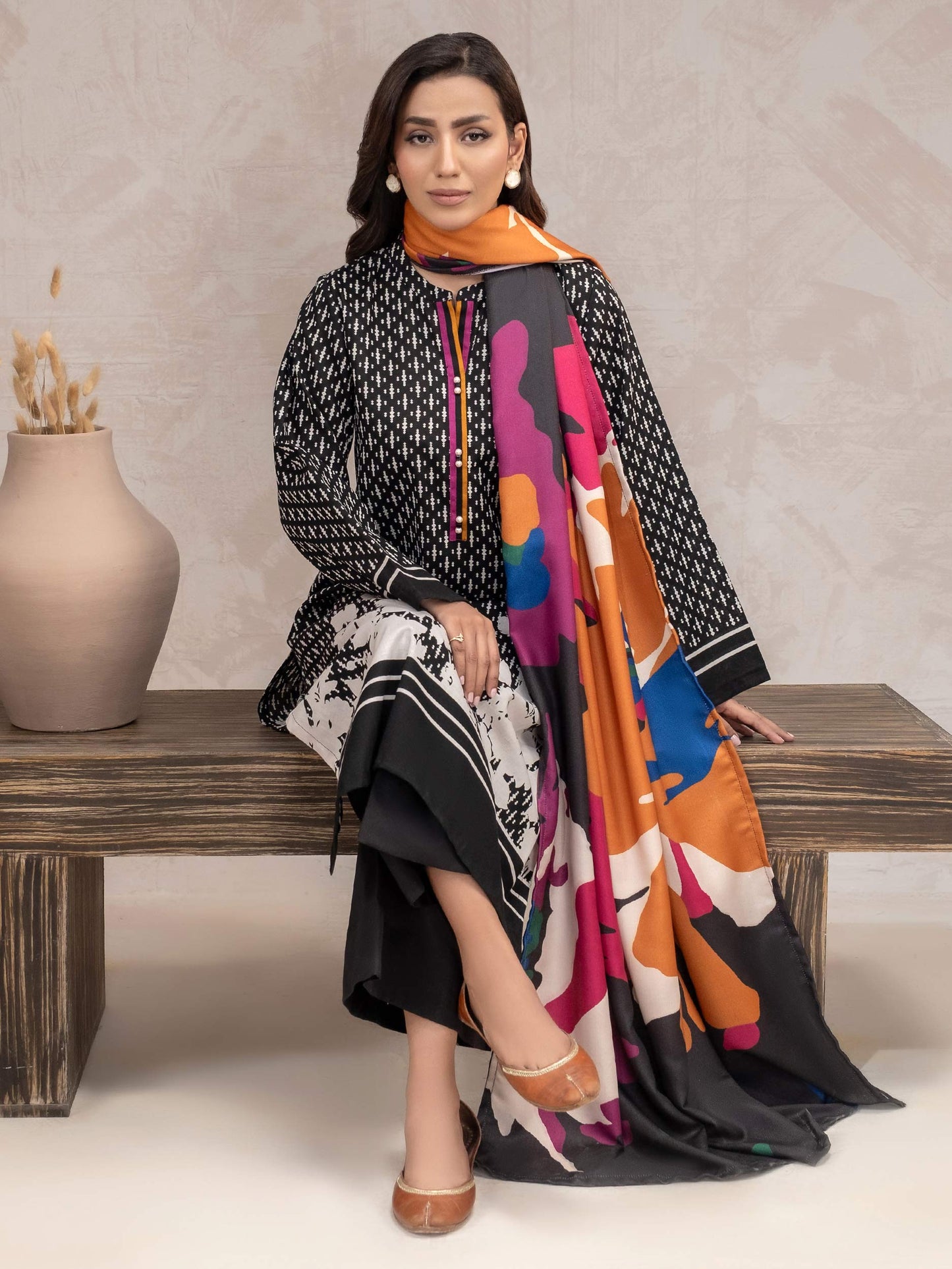 2 Piece Khaddar Suit-Printed (Unstitched)