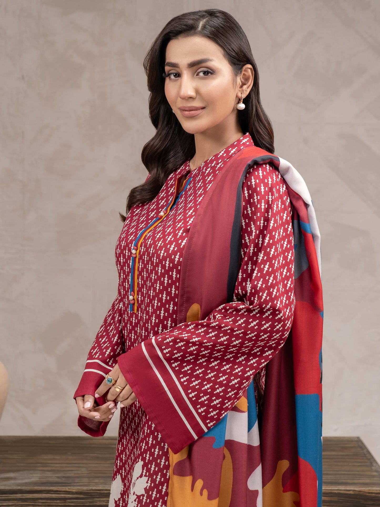 2 Piece Khaddar Suit-Printed (Unstitched)