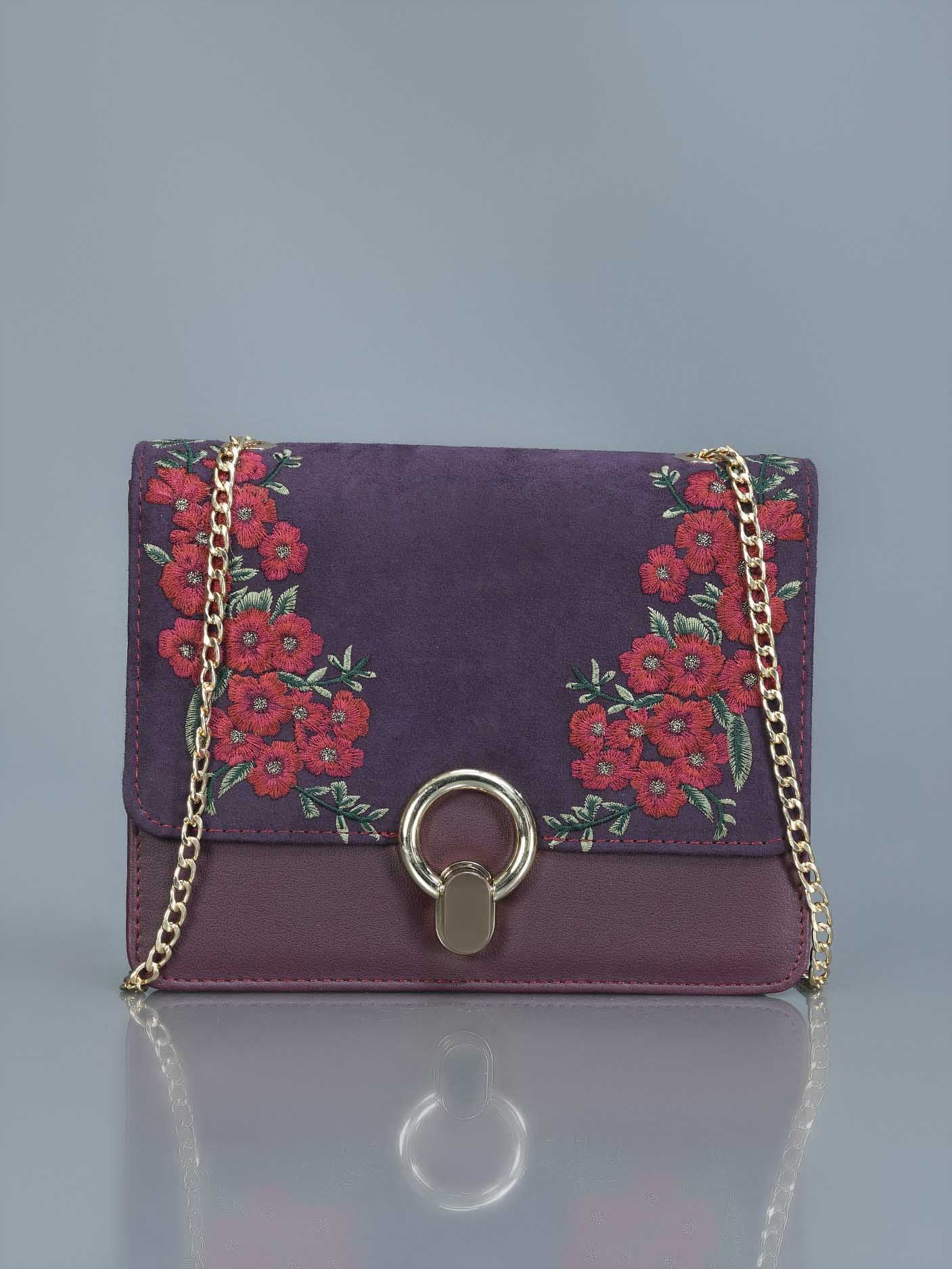 Floral Embroidered Handbag