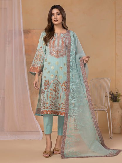 3 Piece Jacquard Suit-Embroidered (Unstitched)