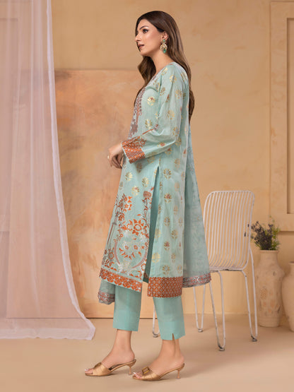 3 Piece Jacquard Suit-Embroidered (Unstitched)