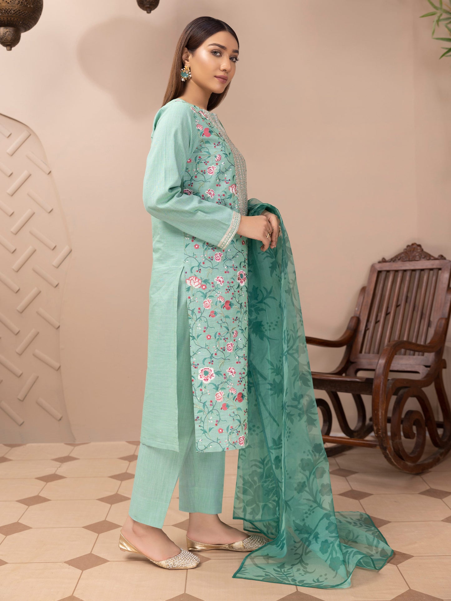 3 Piece Yarn Dyed Suit-Embroidered (Unstitched)