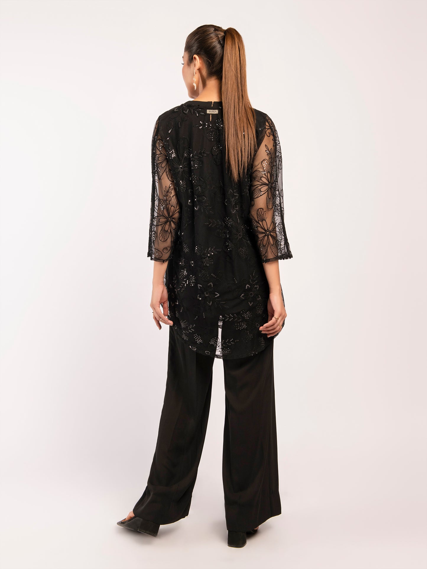 Embroidered Poly Net Suit