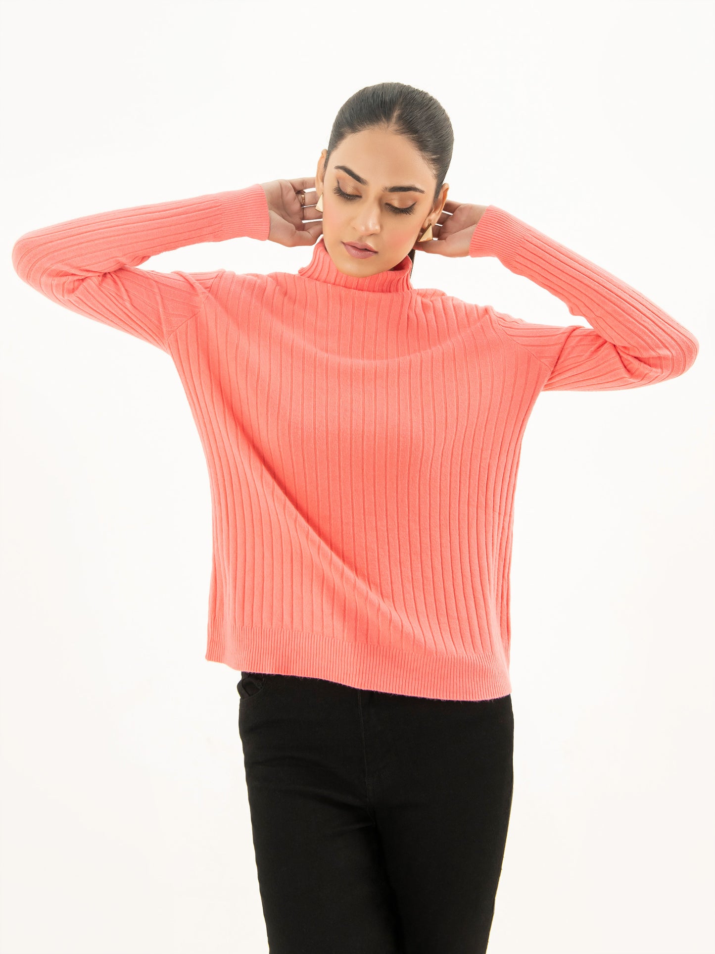 Ribbed Turtle Neck Sweater