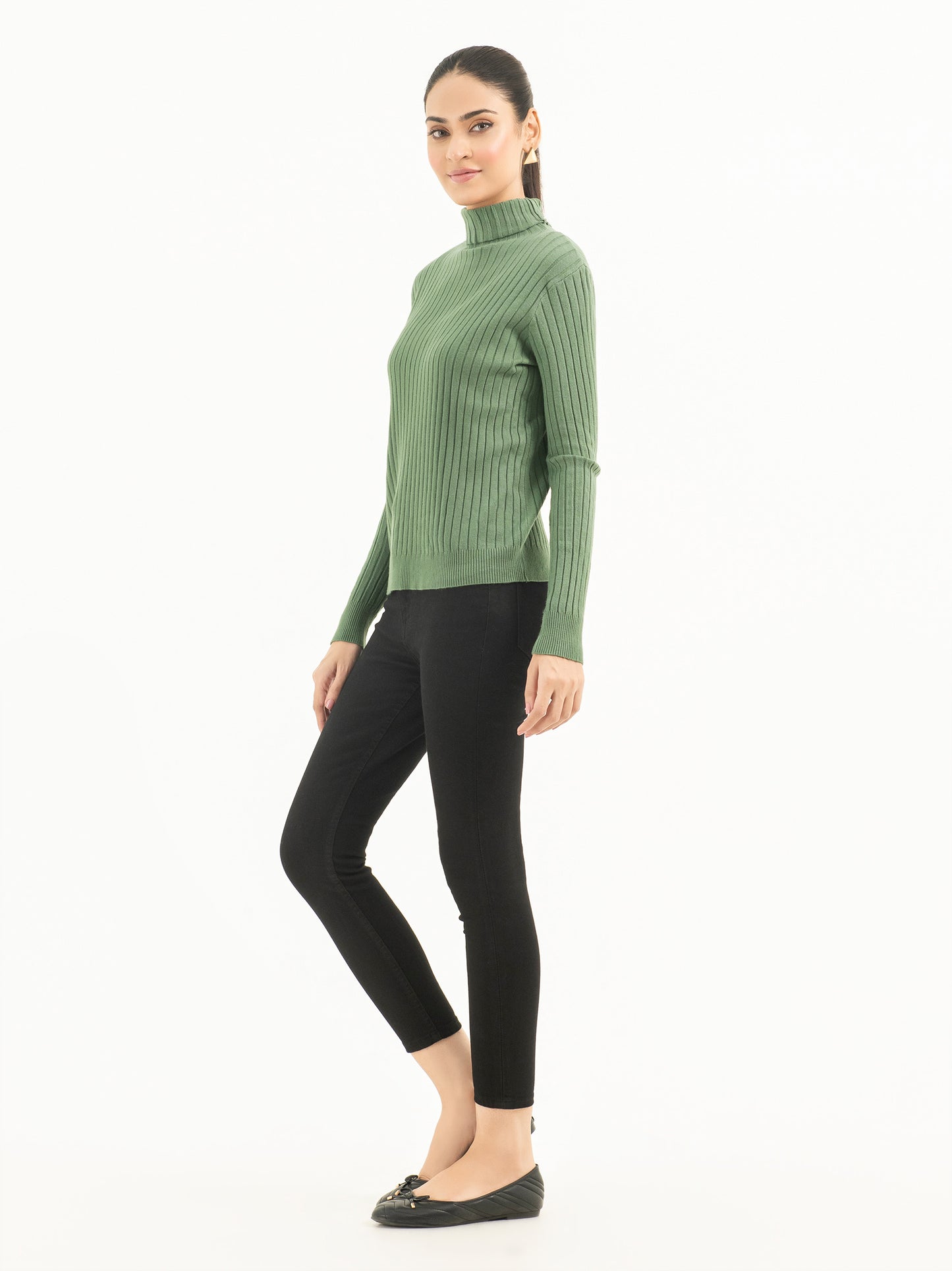 Ribbed Turtle Neck Sweater