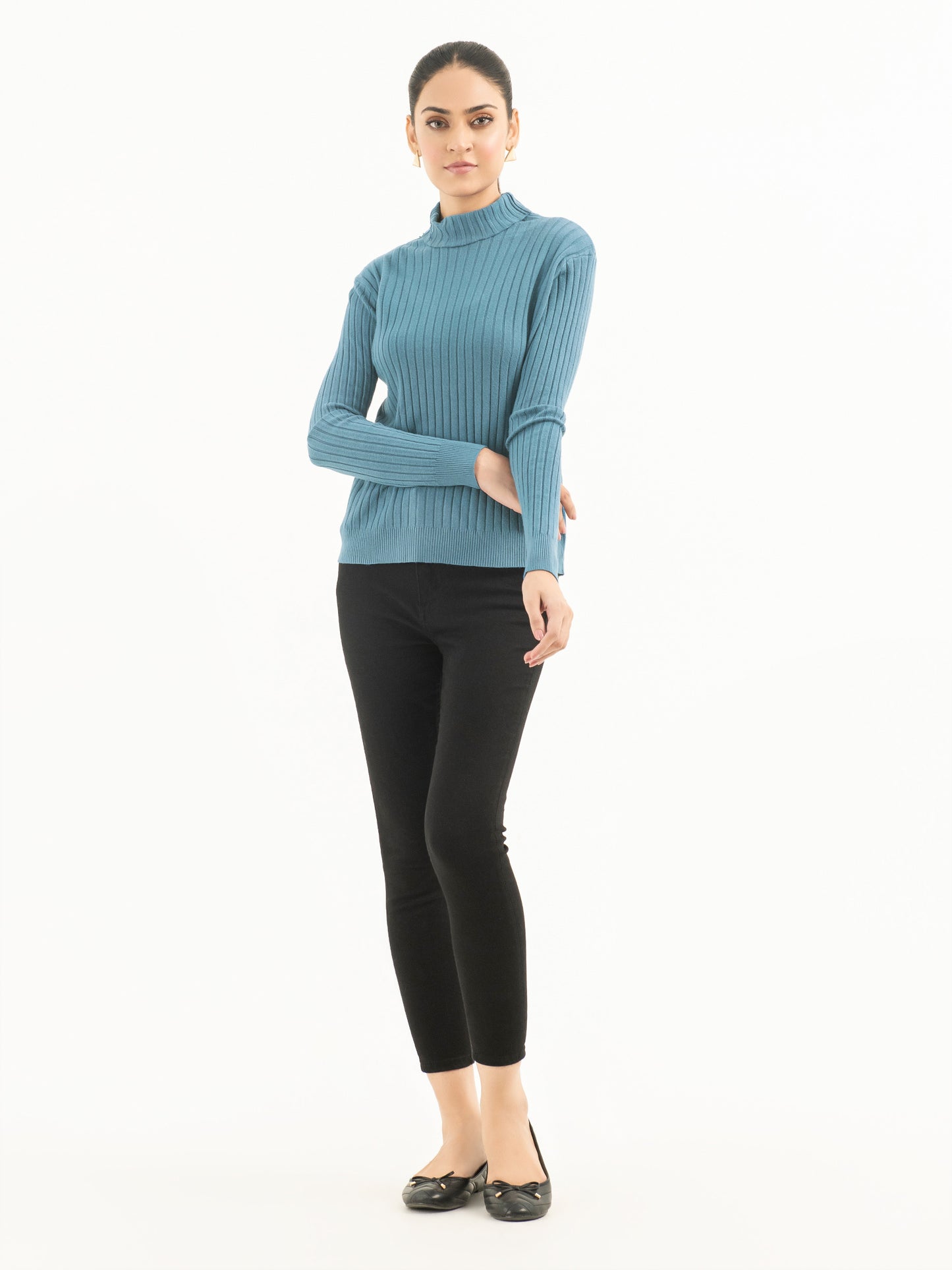 Ribbed Turtle Neck Sweater