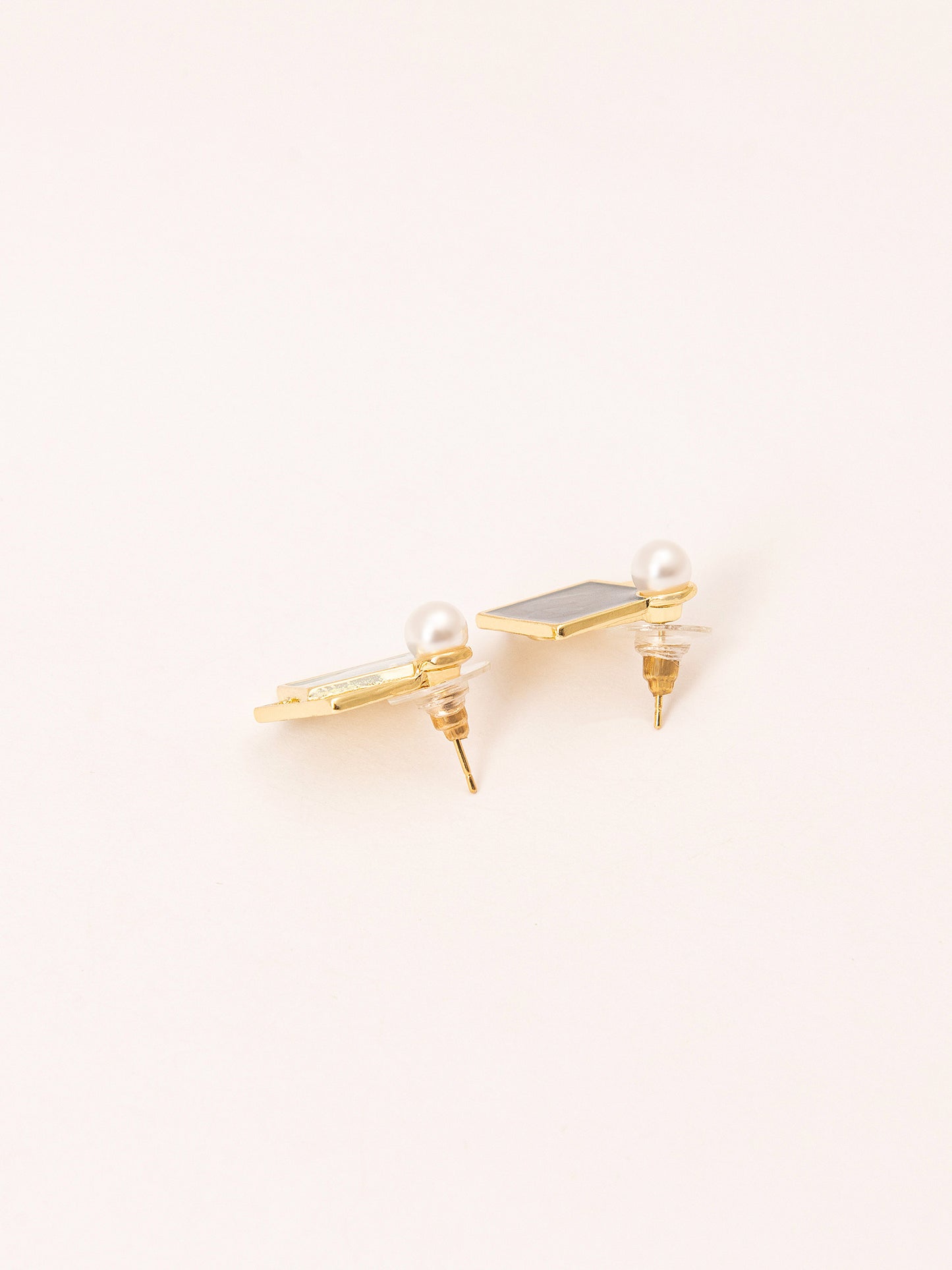 Two-tone Glossy Earrings