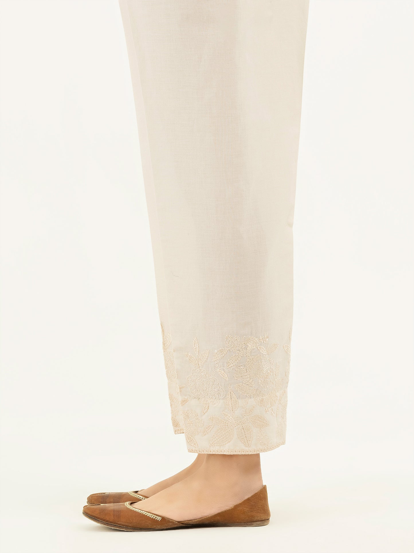 Embroidered Cambric Trousers(Pret)