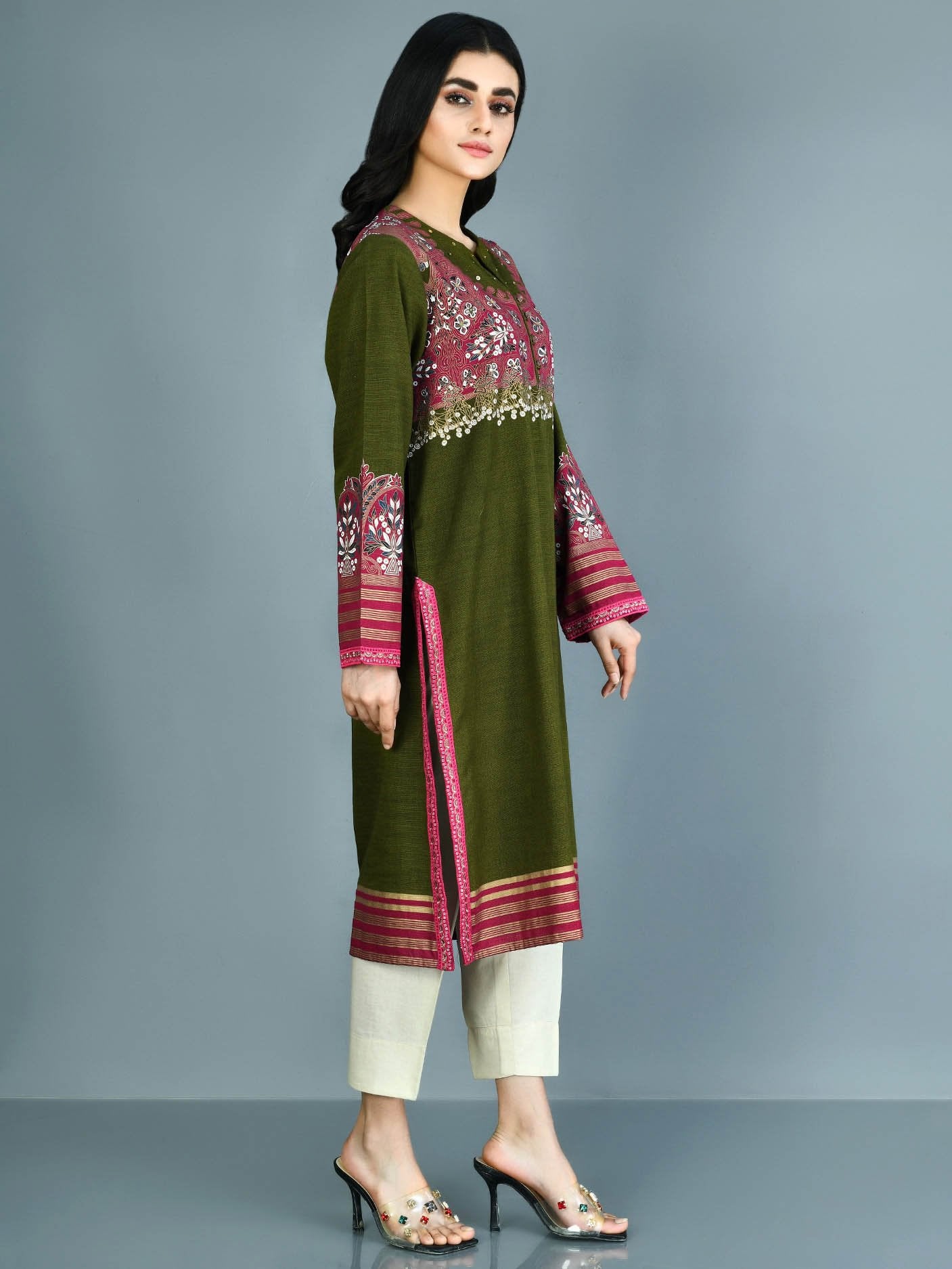 Khaddar Shirt-Embroidered (Pret)