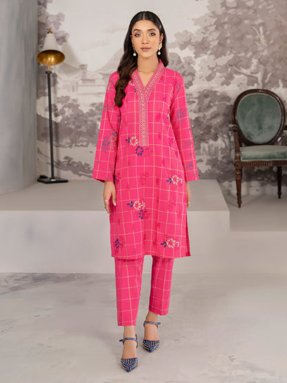 2 Piece Yarn Dyed Suit-Embroidered (Unstitched)