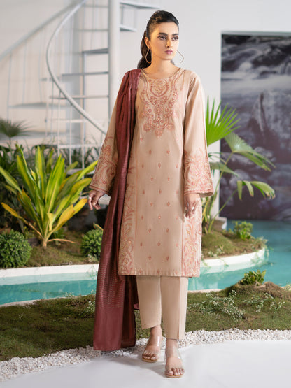 3 Piece Yarn Dyed Suit-Embroidered (Unstitched)