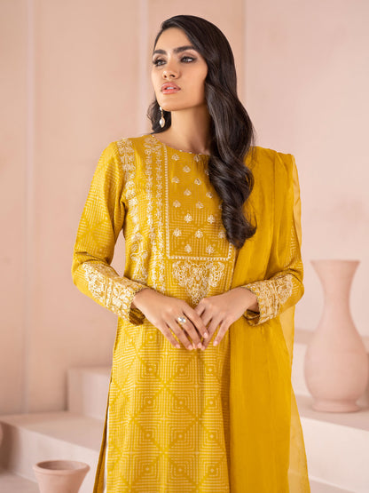 2 Piece Jacquard Suit-Unstitched Embroidered