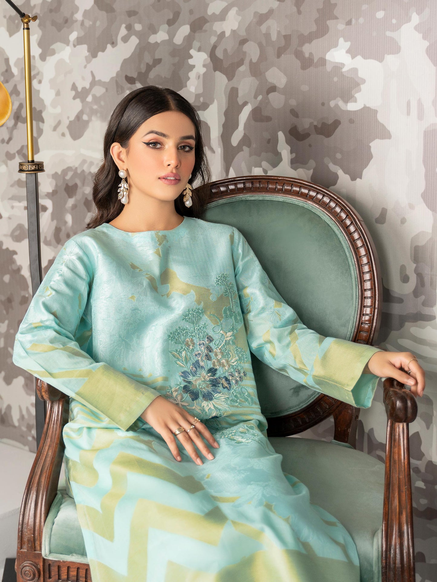 2 Piece Jacquard Suit-Embroidered (Unstitched)